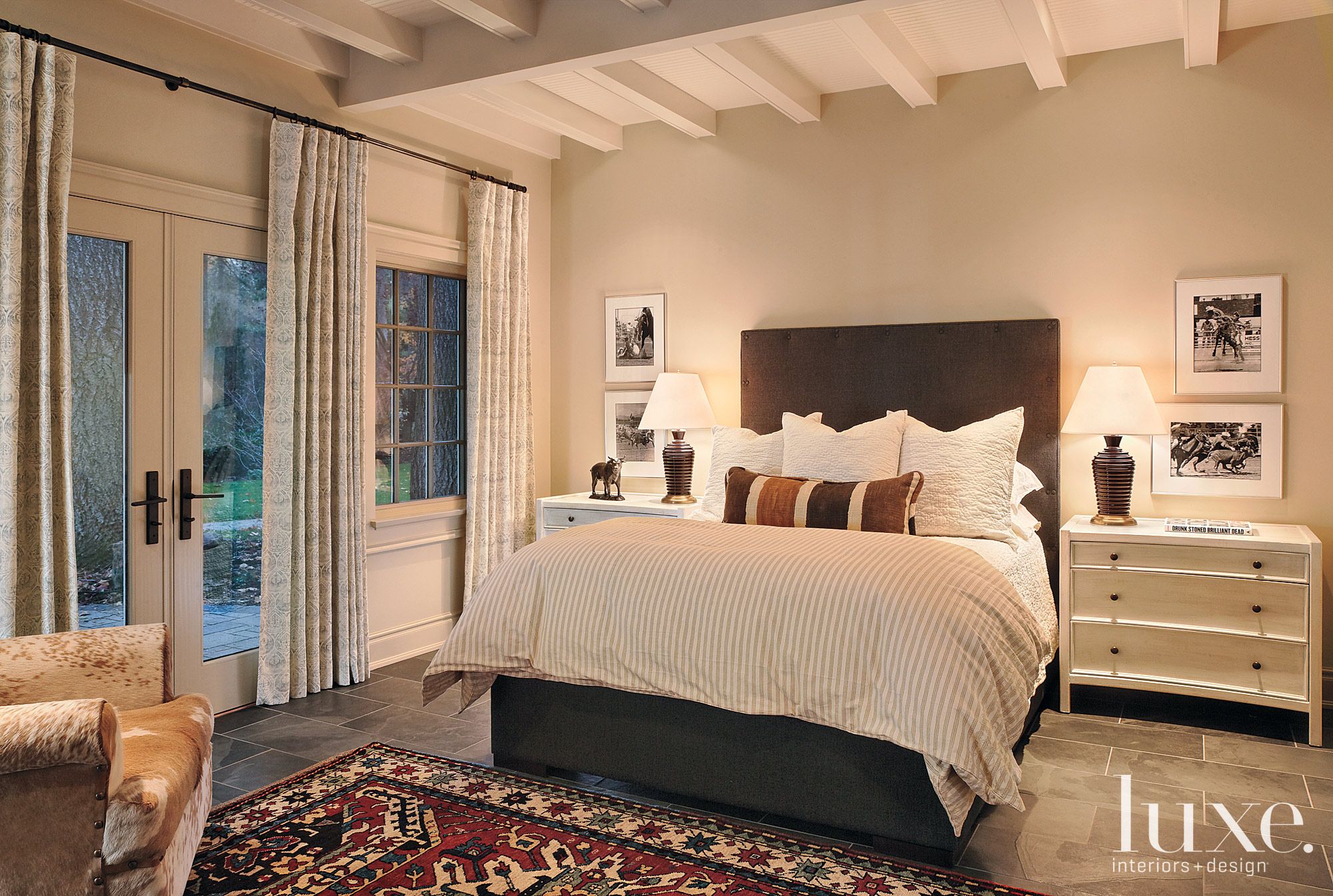 Neutral Transitional Guest Bedroom Luxe Interiors + Design