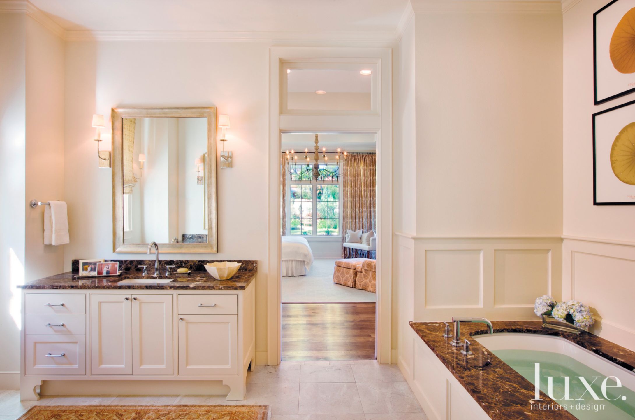 Cream & Brown Bathroom - Luxe Interiors + Design