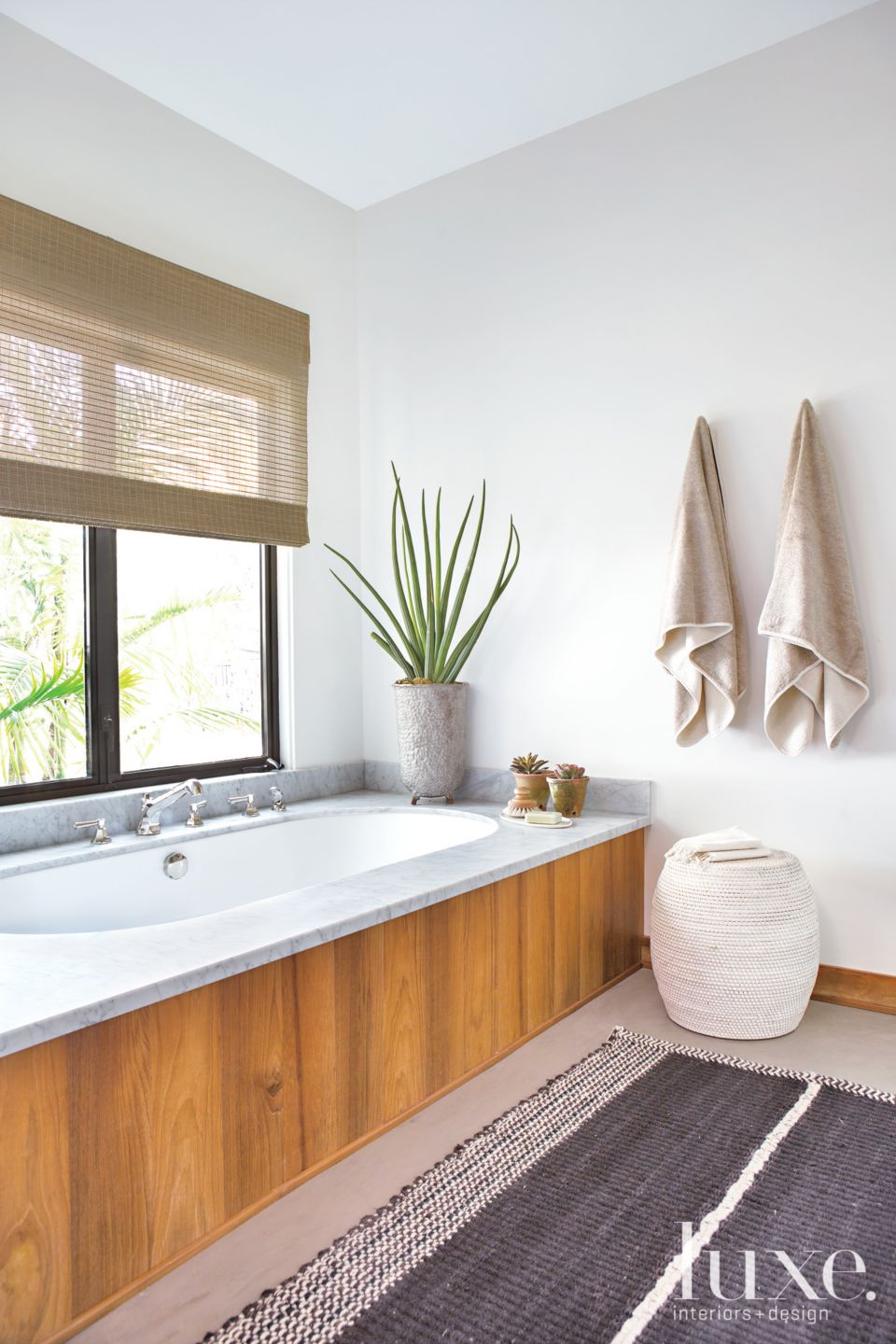 Modern White Master Bath Luxe Interiors + Design