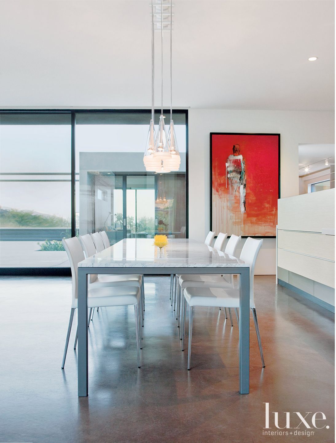 White Modern Dining Room Luxe Interiors + Design