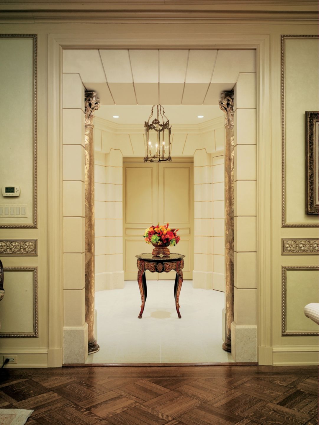 French Inspired Foyer Luxe Interiors + Design