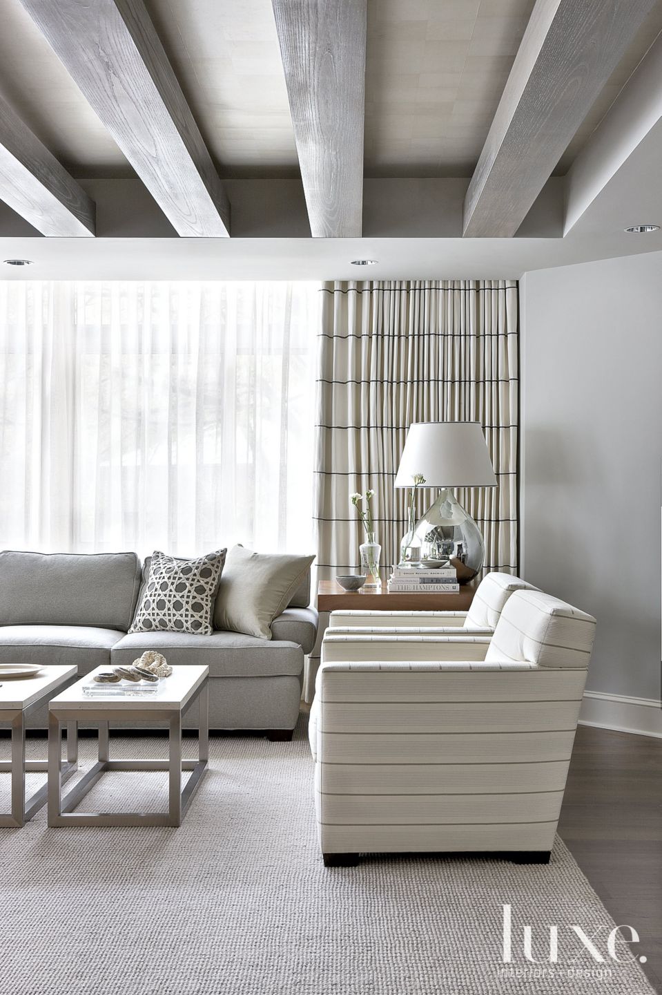 Contemporary Gray Living Room Luxe Interiors + Design
