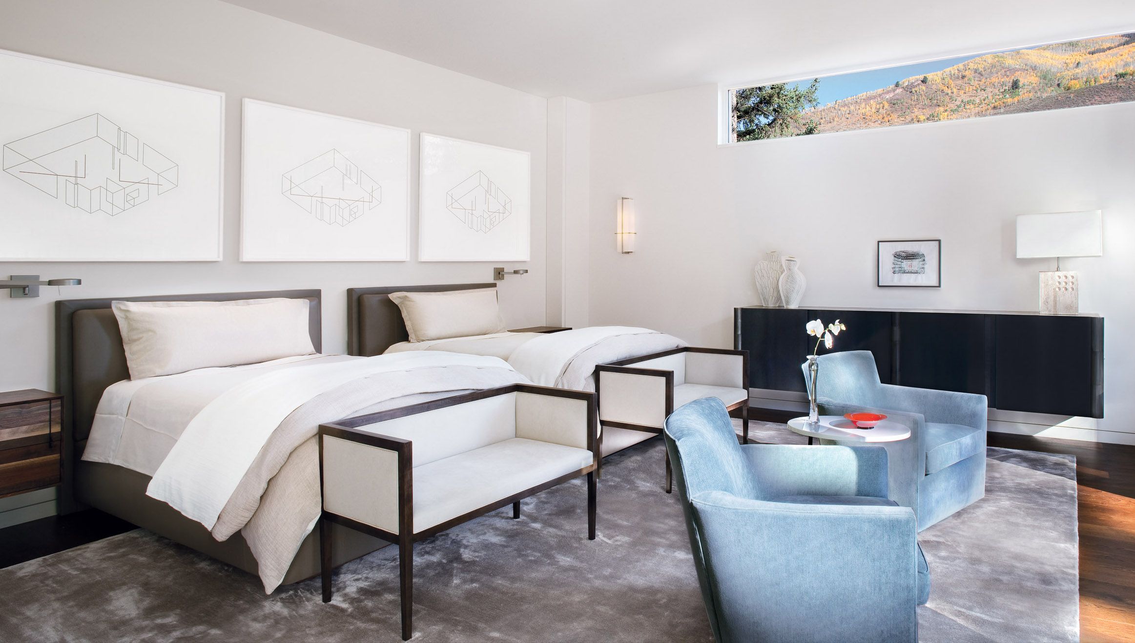 Contemporary White Bedroom - Luxe Interiors + Design