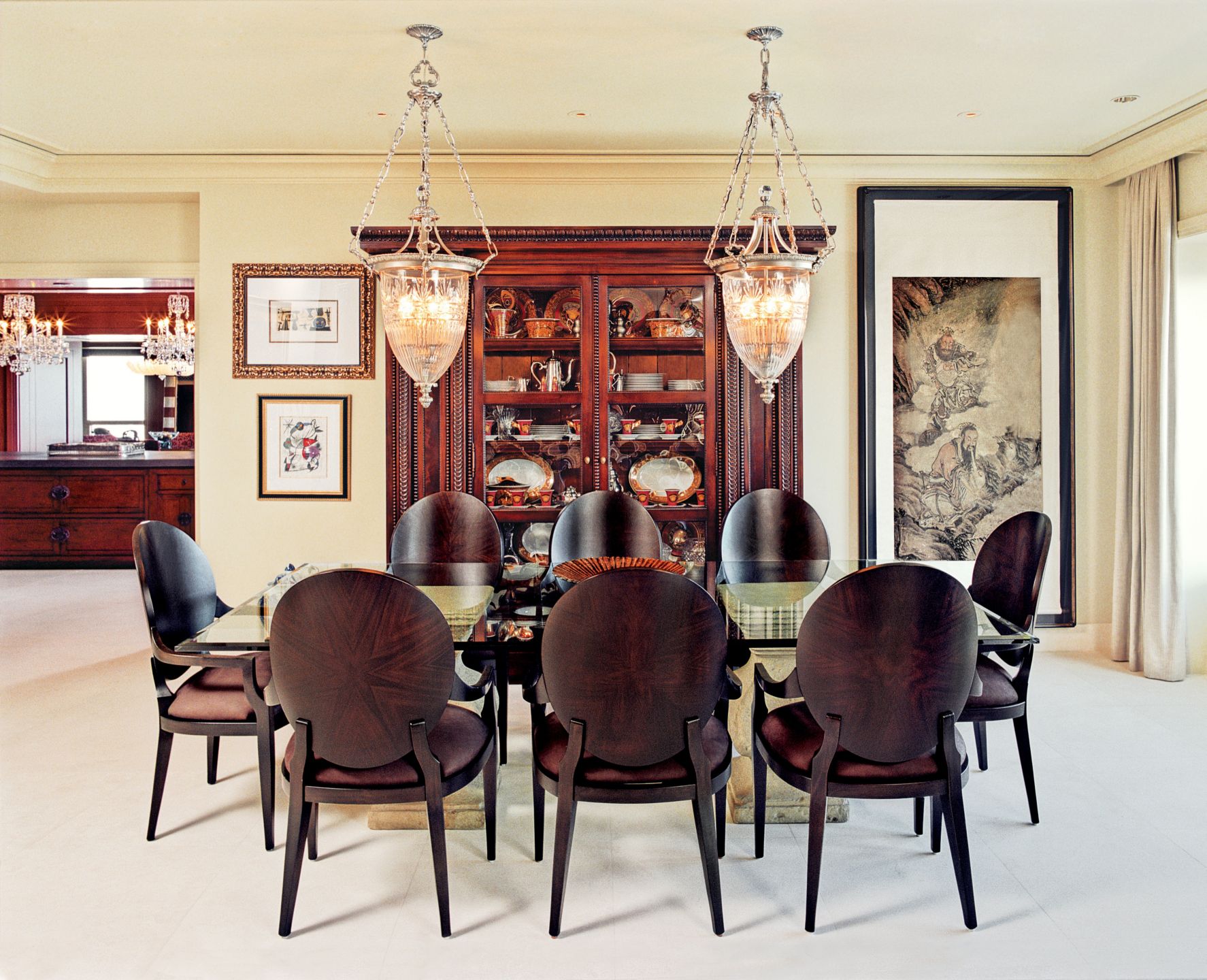 Transitional Neutral Dining Room Luxe Interiors + Design