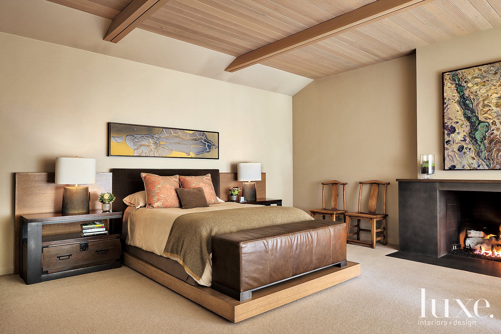 Contemporary Neutral Bedroom Luxe Interiors + Design