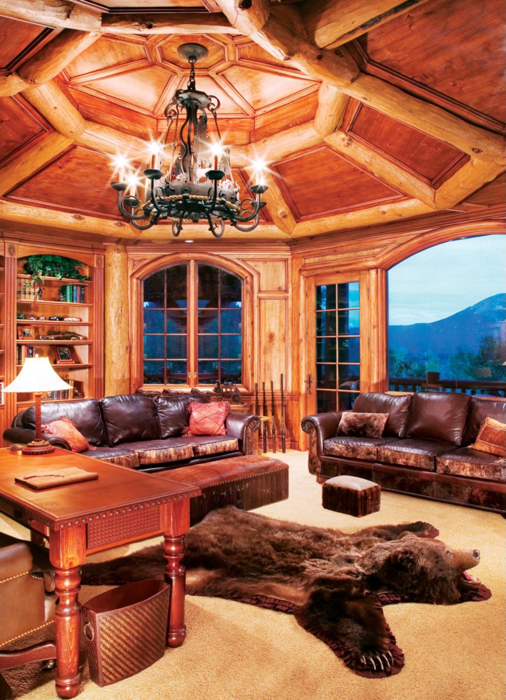 Grand Rustic Study - Luxe Interiors + Design