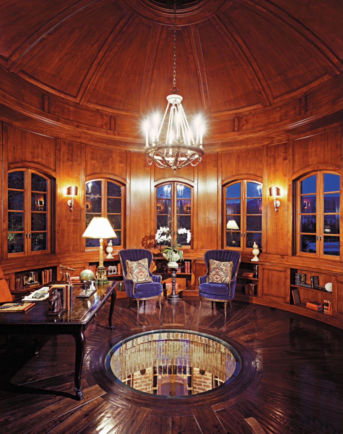 Traditional Brown Library Luxe Interiors + Design