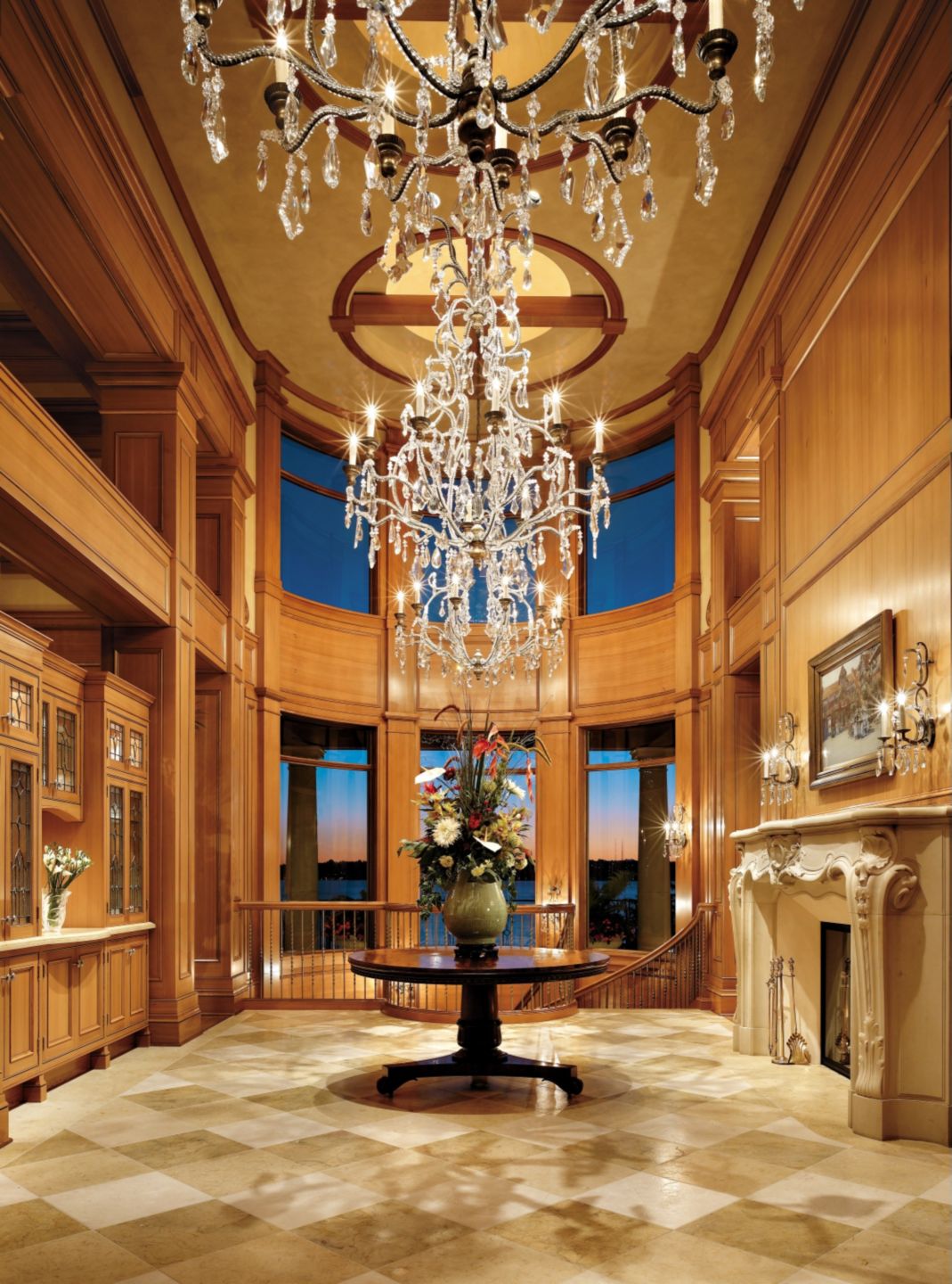 Mediterranean Estate Foyer Luxe Interiors + Design