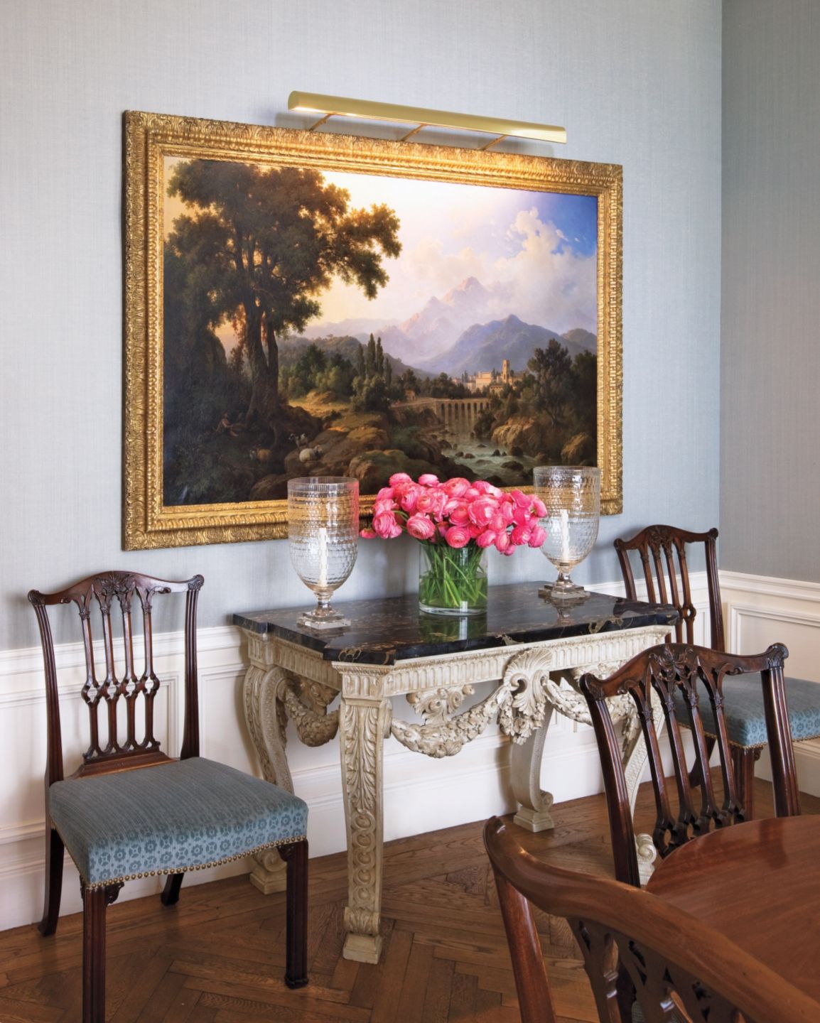 Traditional Blue Dining Room Luxe Interiors + Design