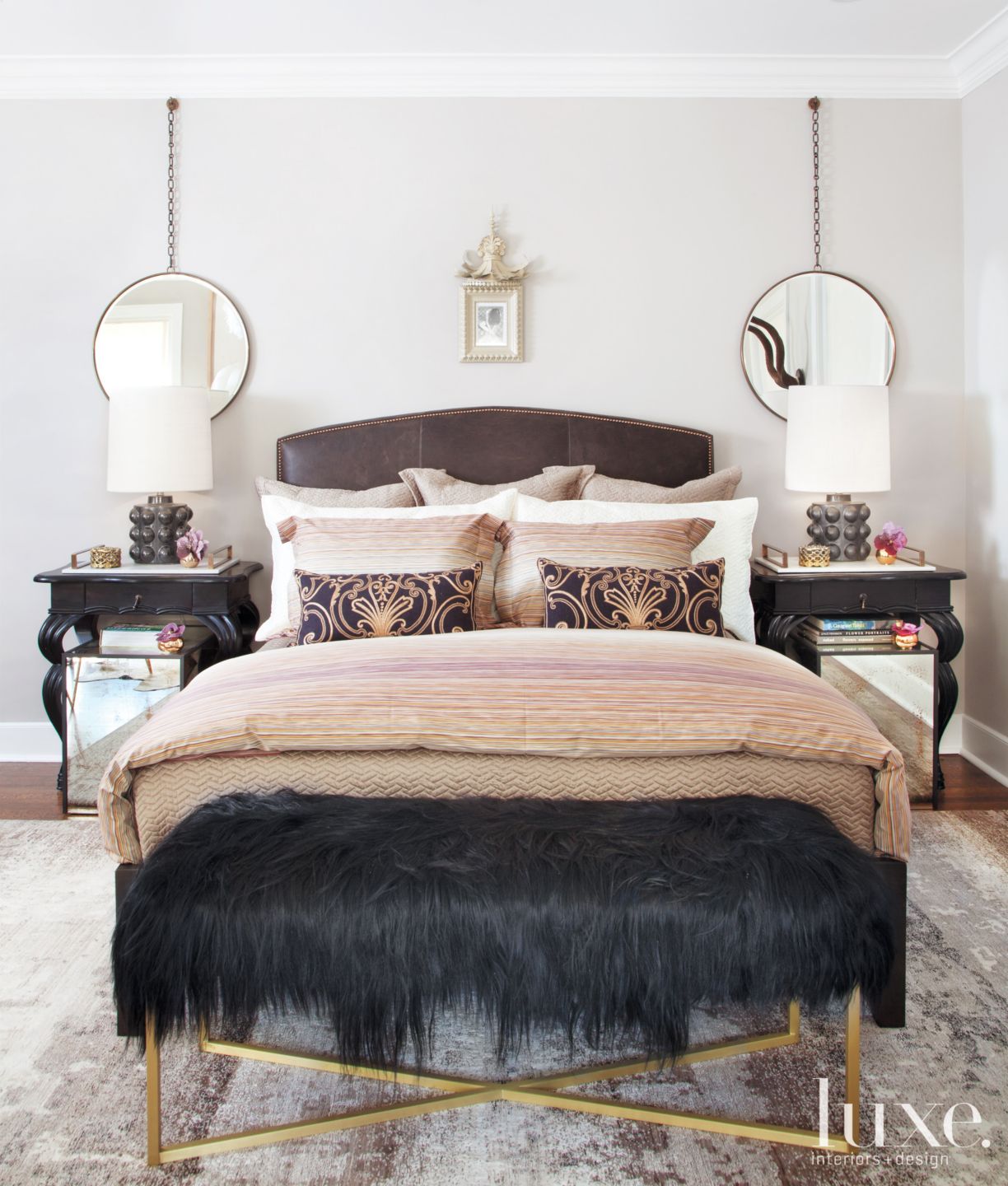 White Eclectic Guest Bedroom Luxe Interiors + Design