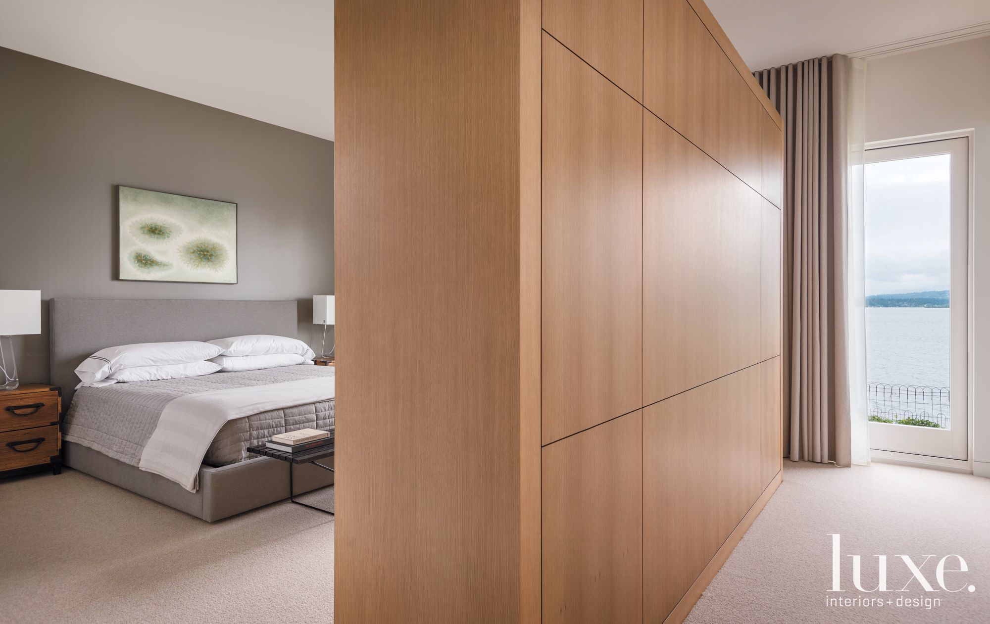 Modern Gray Master Bedroom - Luxe Interiors + Design