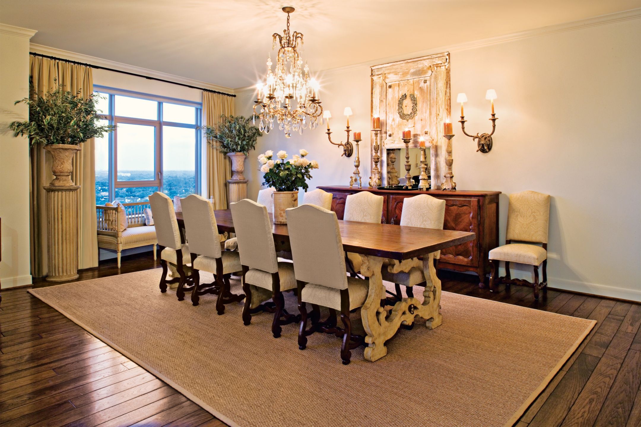 Traditional Brown Dining Room Luxe Interiors + Design