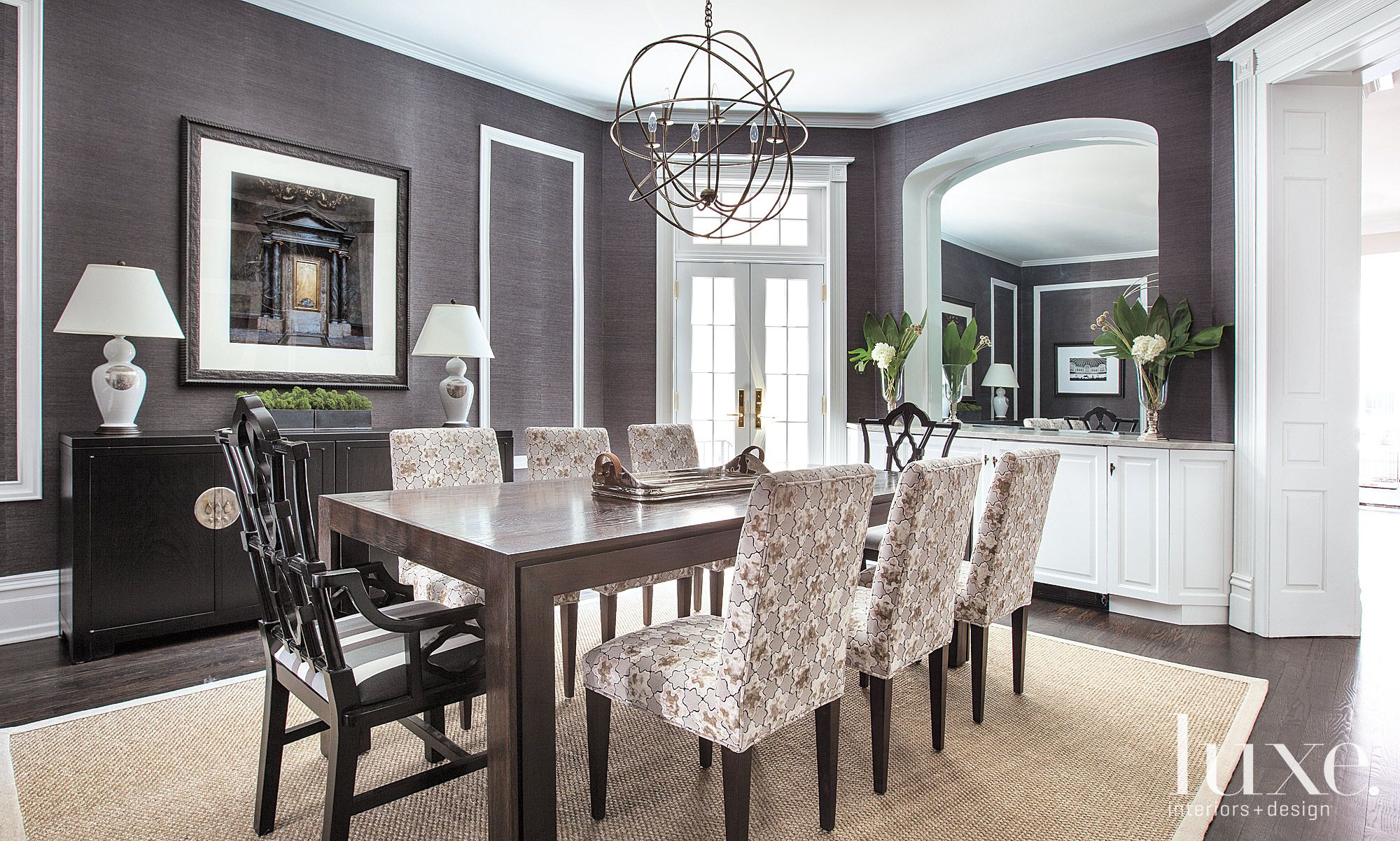 Charcoal Contemporary Dining Room - Luxe Interiors + Design