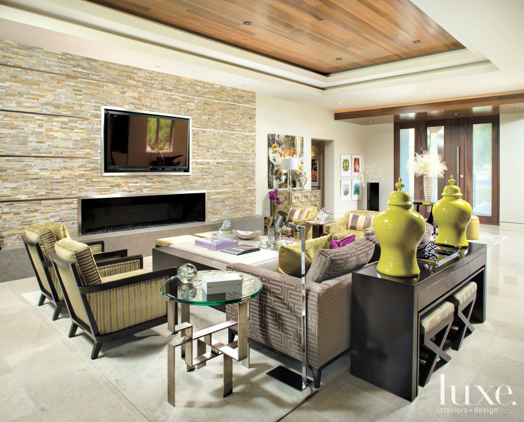 Green And Gray Living Room
