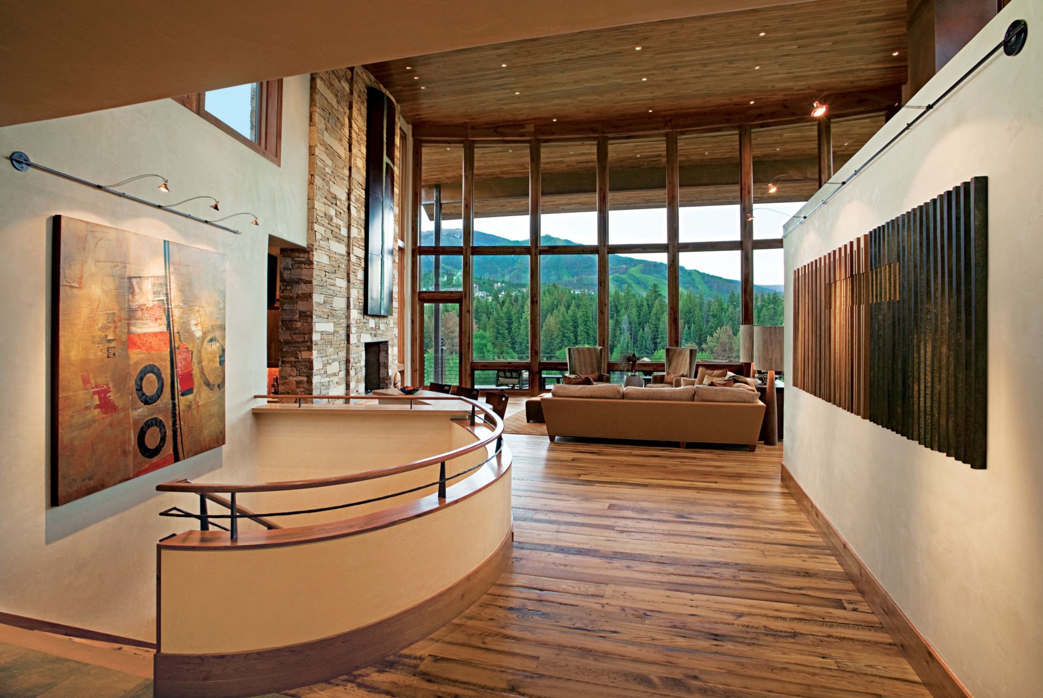 Curved Hallway and Staircase Luxe Interiors + Design