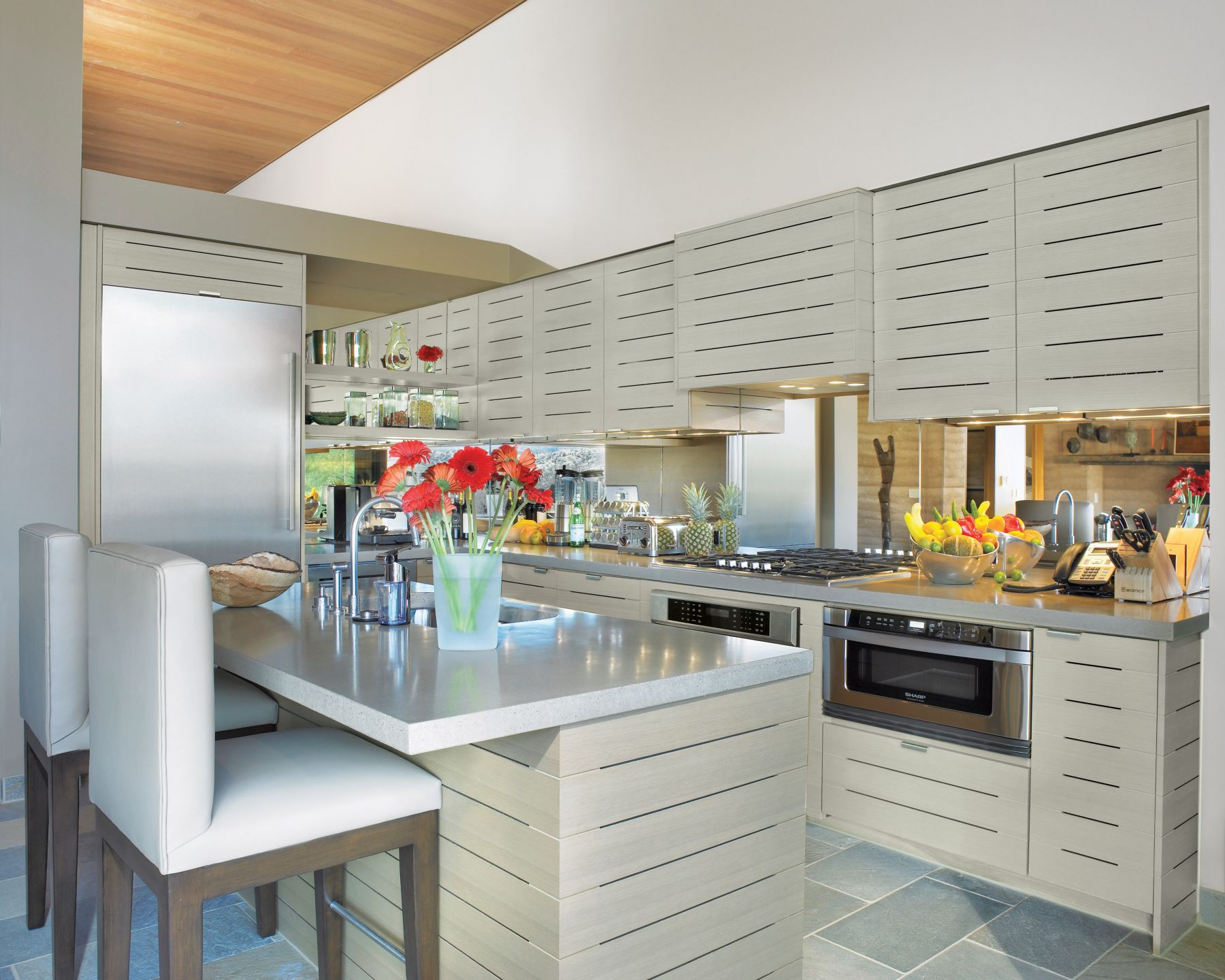 Contemporary Cream and White Kitchen Luxe Interiors + Design