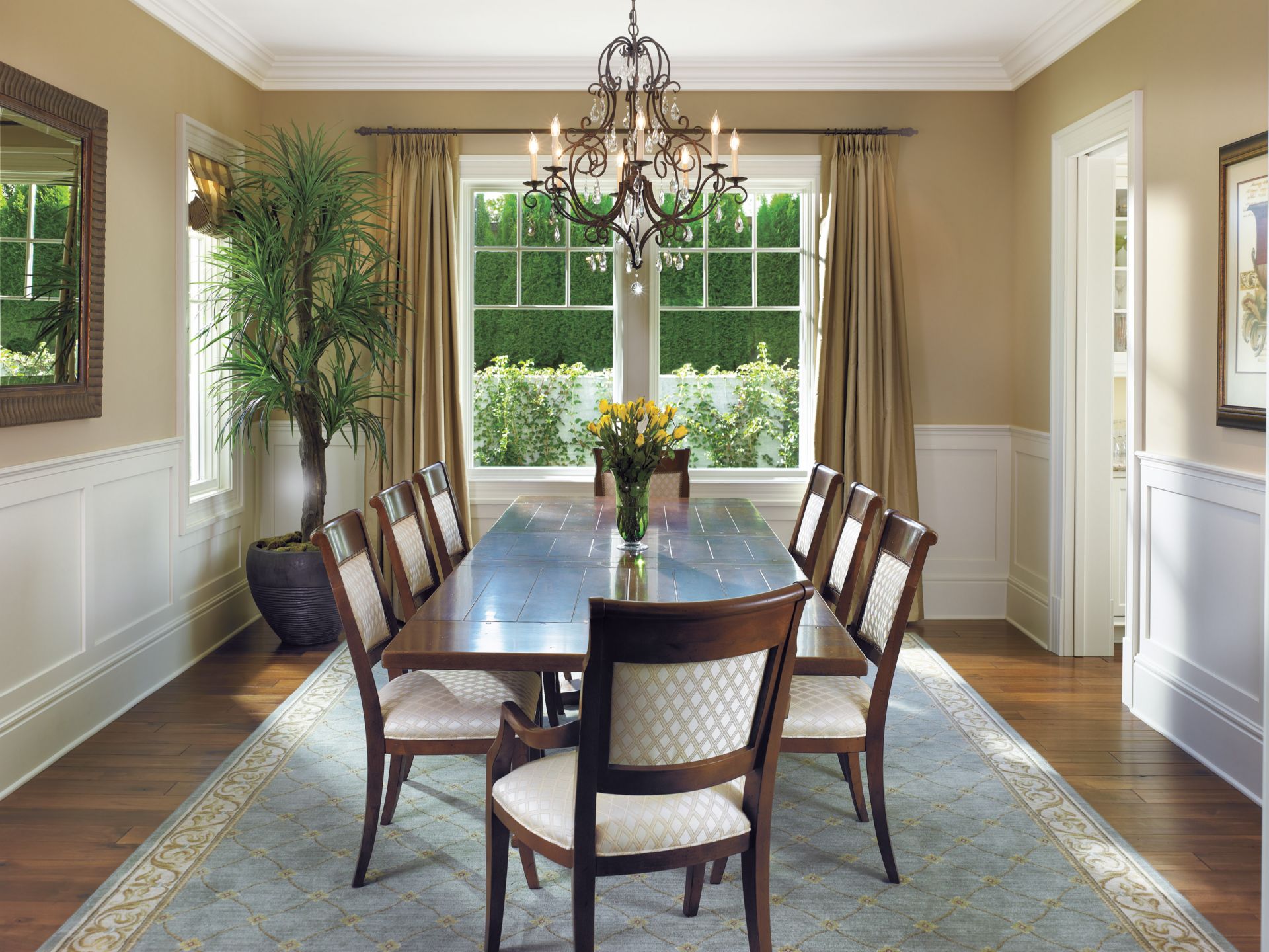 Traditional Neutral Dining Room Luxe Interiors + Design