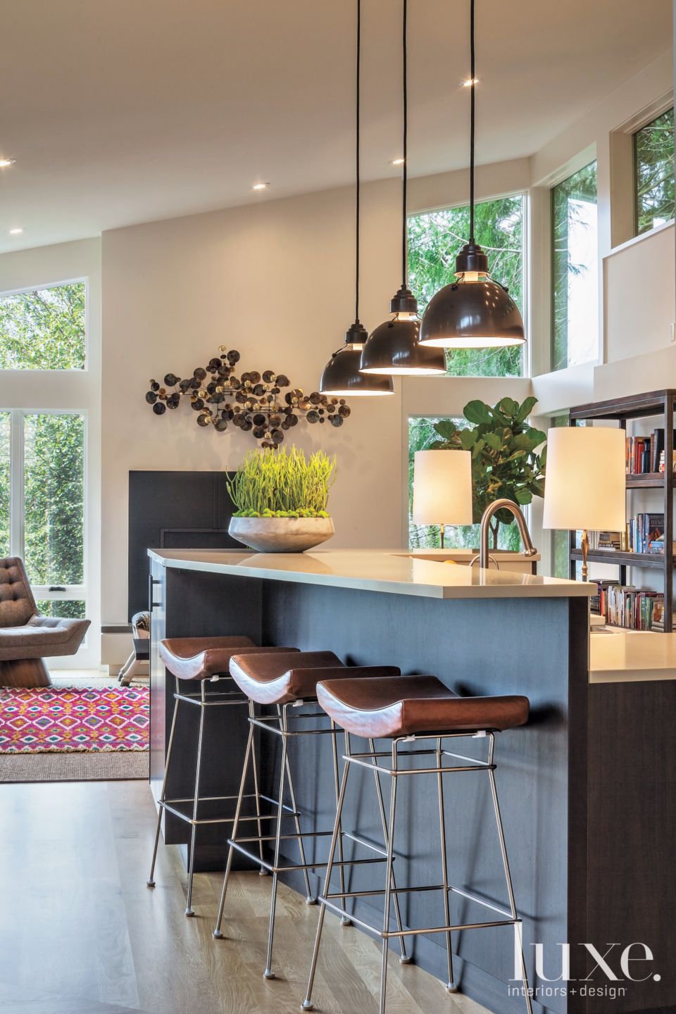 Slanted Kitchen Layout Contemporary White Kitchen with Slanted Ceiling - Luxe Interiors + Design