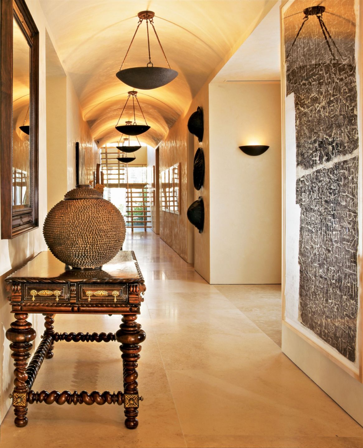 Warm Main Hallway - Luxe Interiors + Design