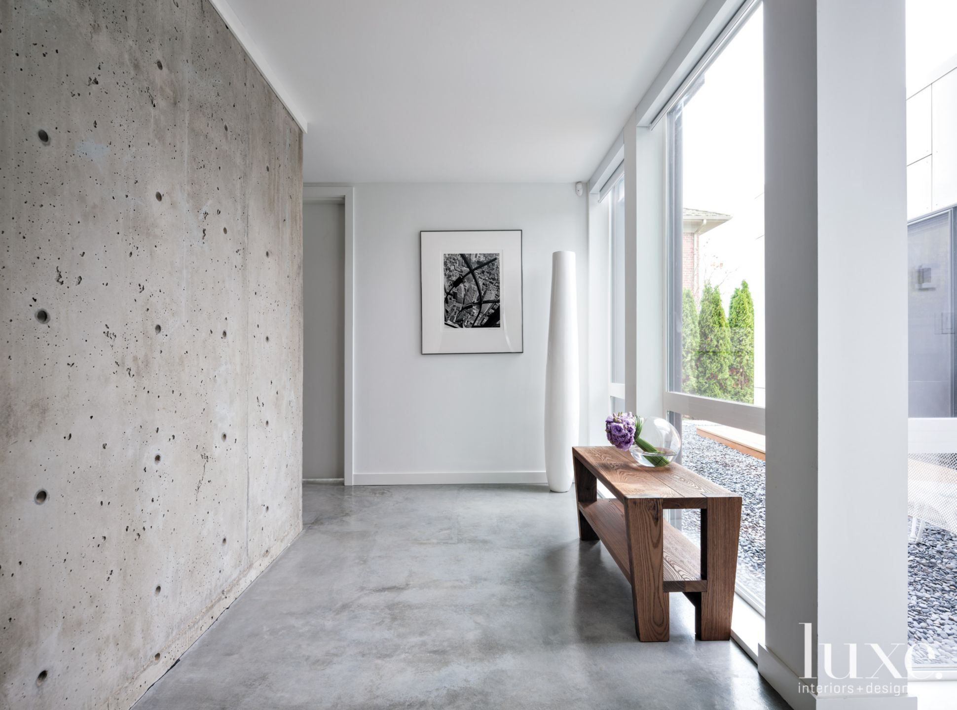 Contemporary Concrete Hallway - Luxe Interiors + Design