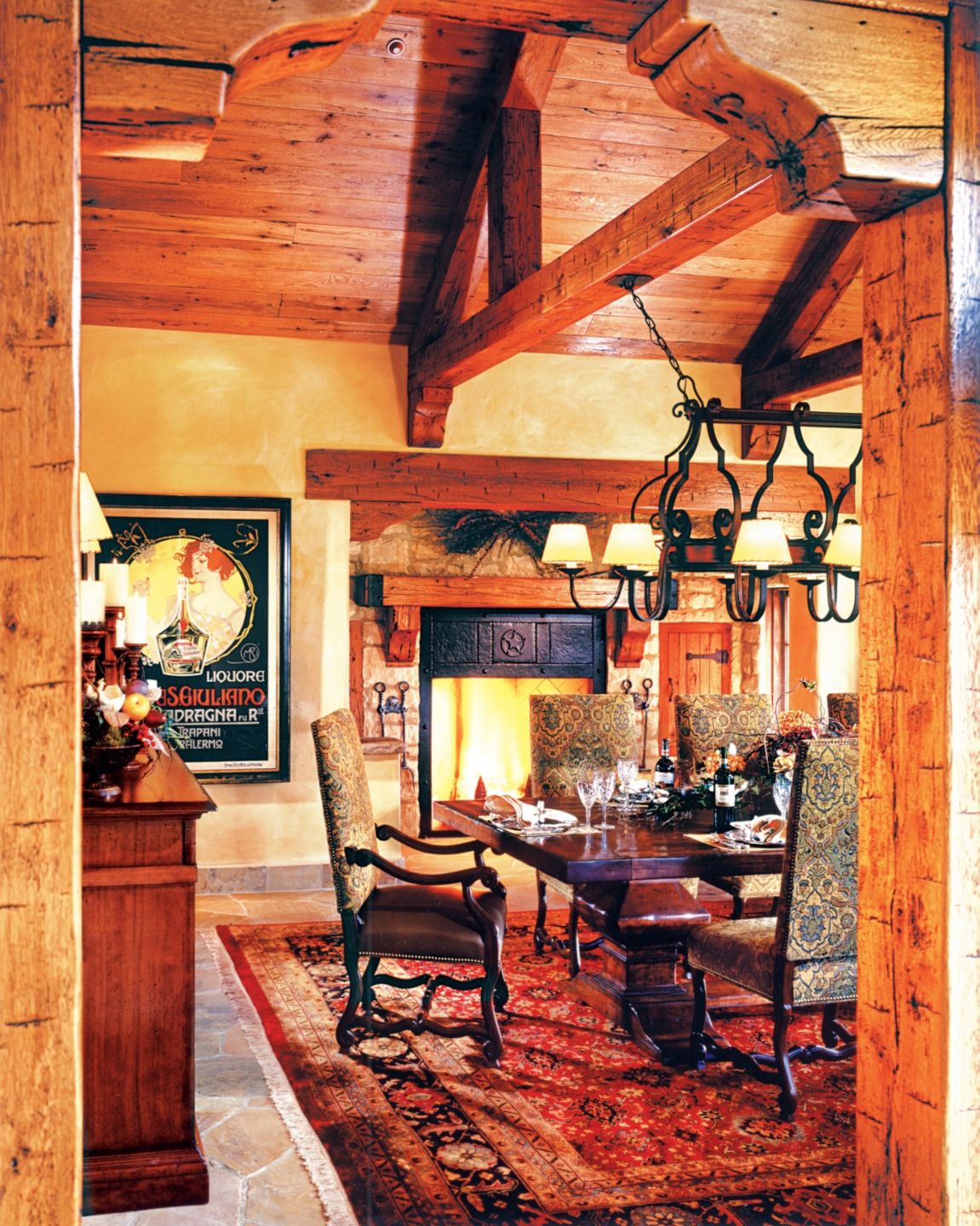 Mountain Style Neutral Dining Room Luxe Interiors + Design