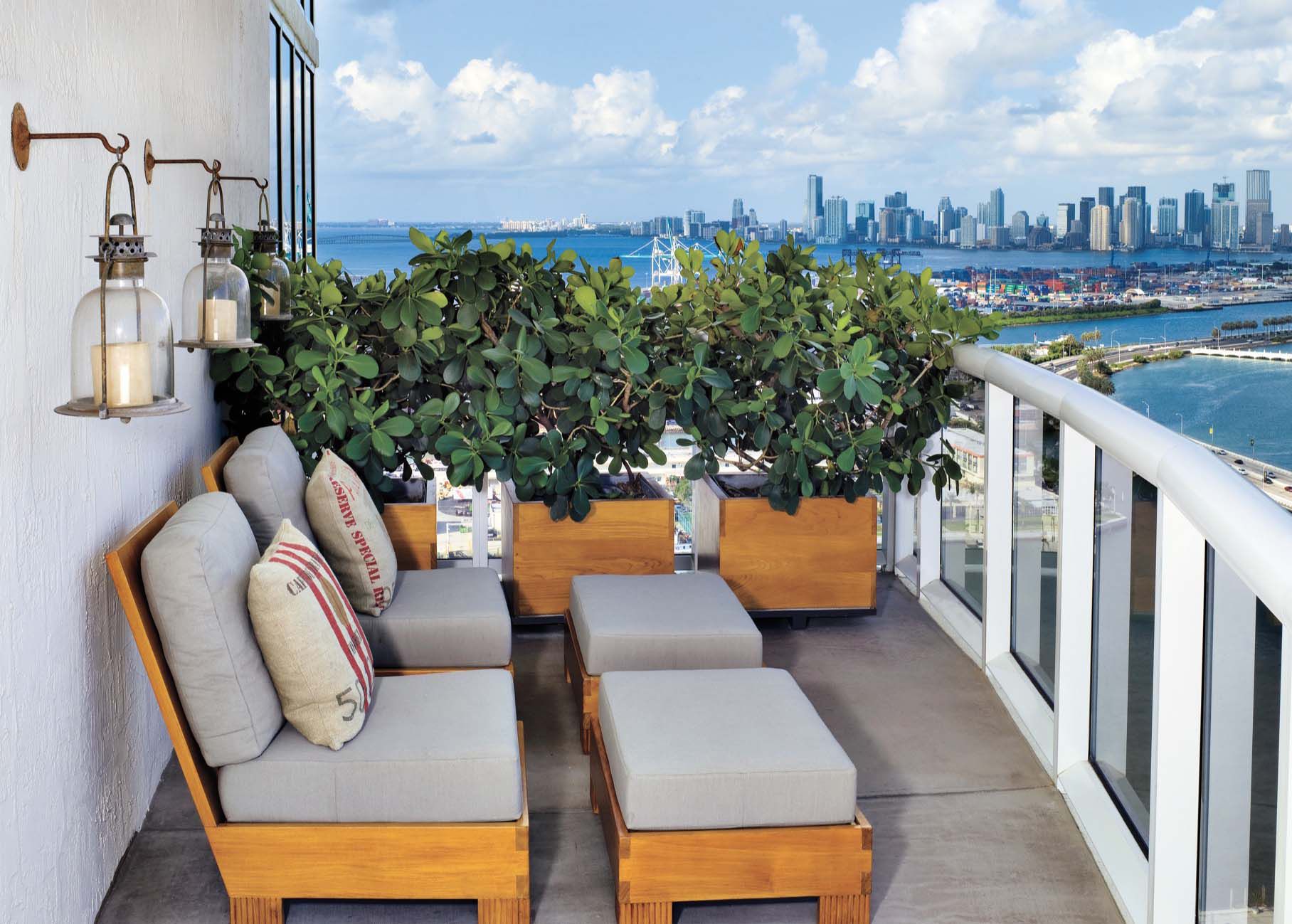 Contemporary Neutral Balcony Luxe Interiors + Design