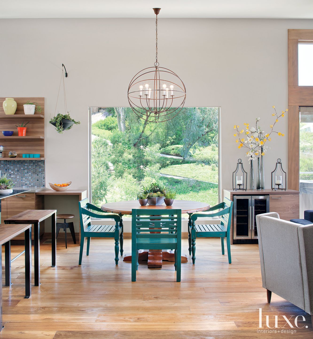 Green bright kitchen Luxe Interiors + Design