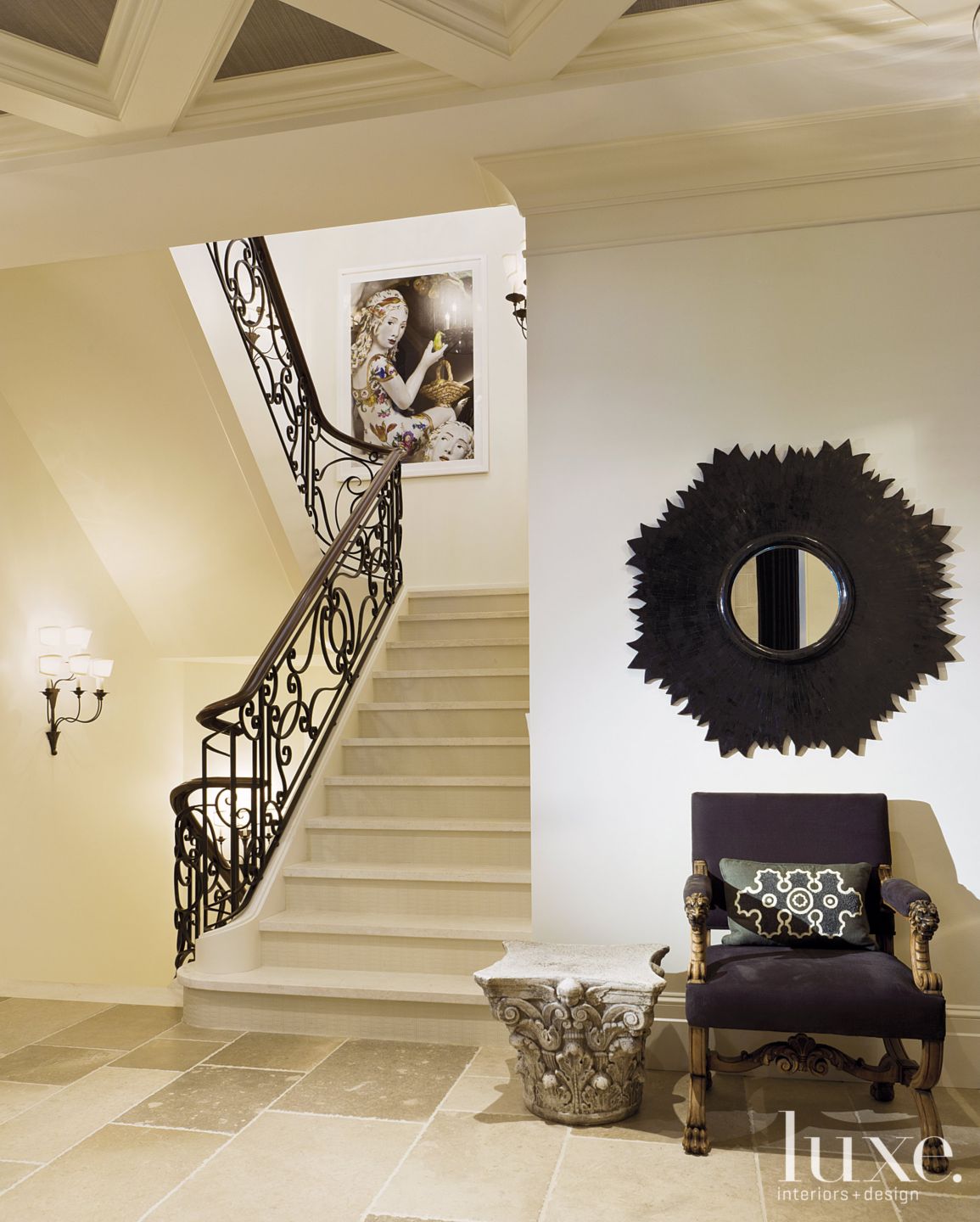 Traditional White Staircase - Luxe Interiors + Design