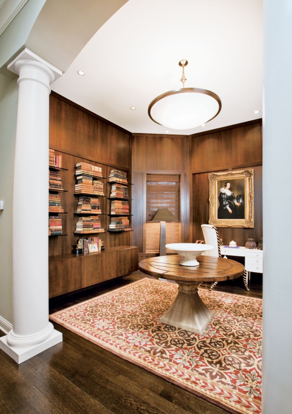 Traditional Brown Library Luxe Interiors + Design