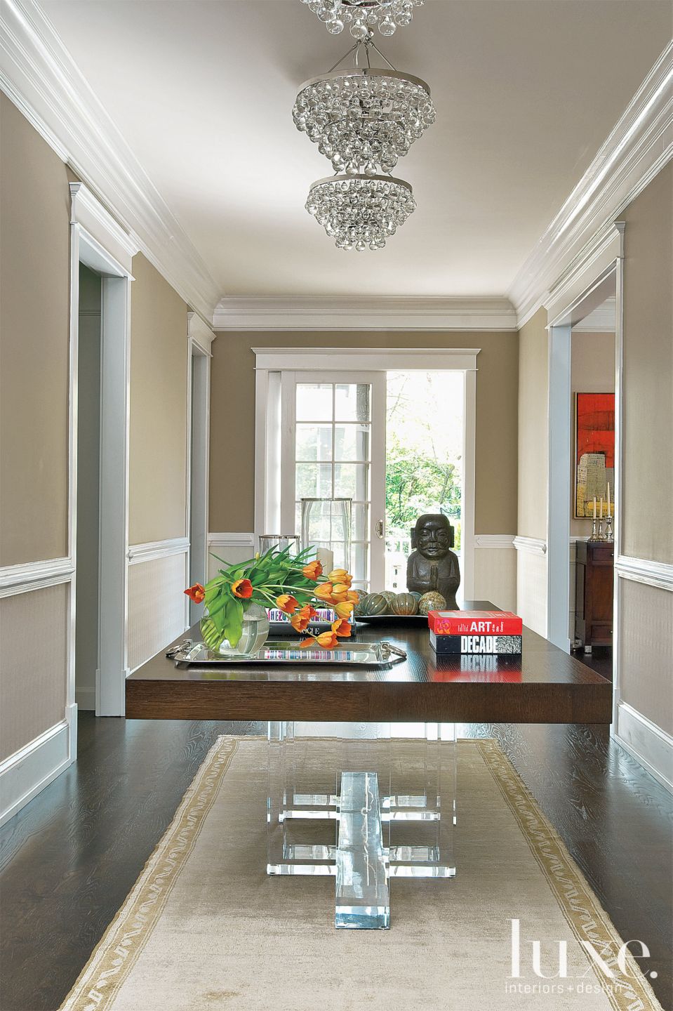 Neutral Transitional Entry Hallway Luxe Interiors + Design