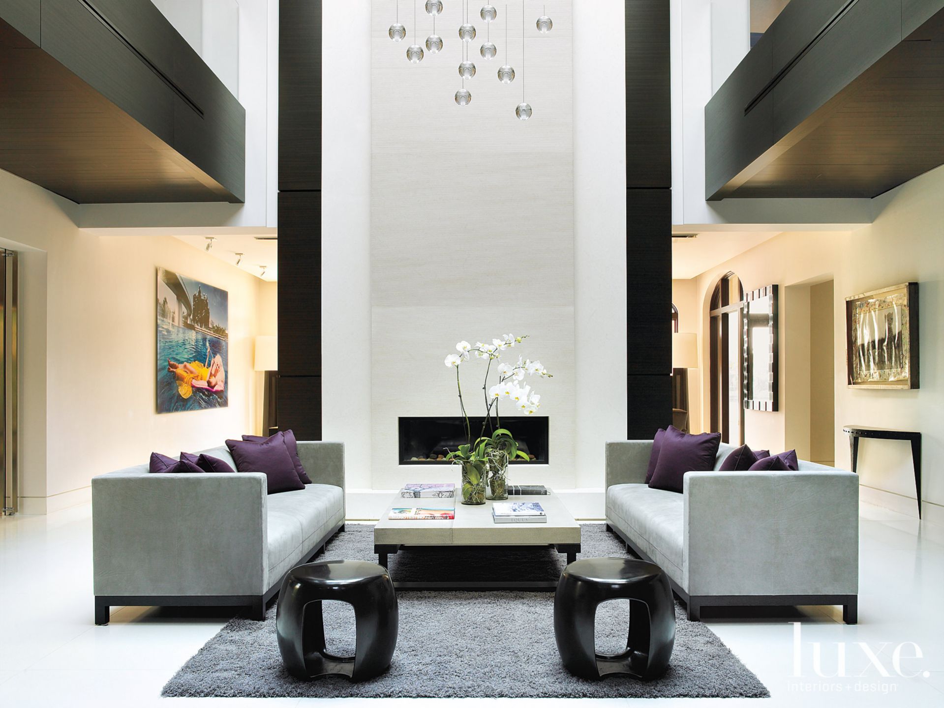 Modern Gray Living Room - Luxe Interiors + Design