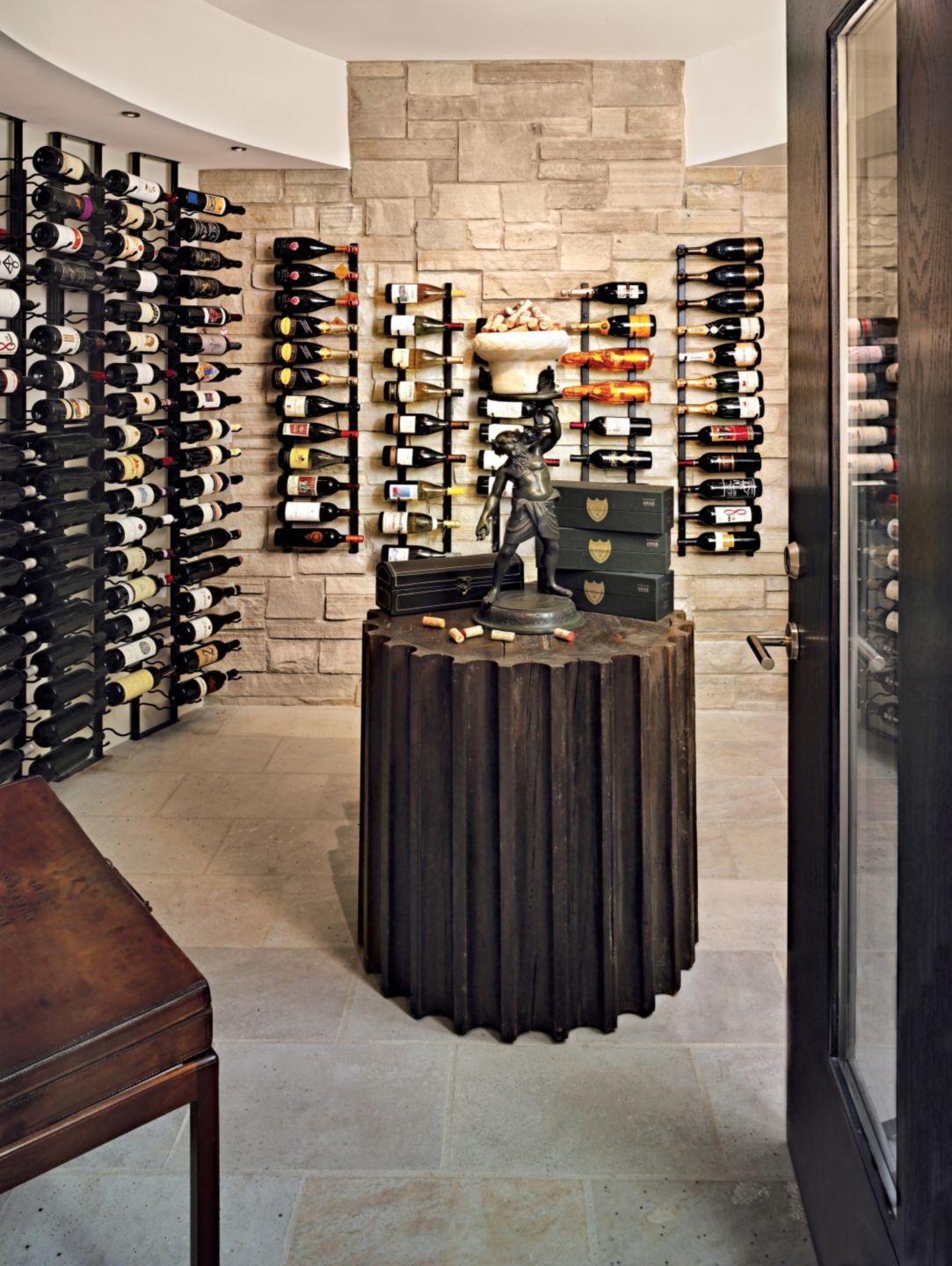 Modern Stone Wine Cellar Luxe Interiors + Design