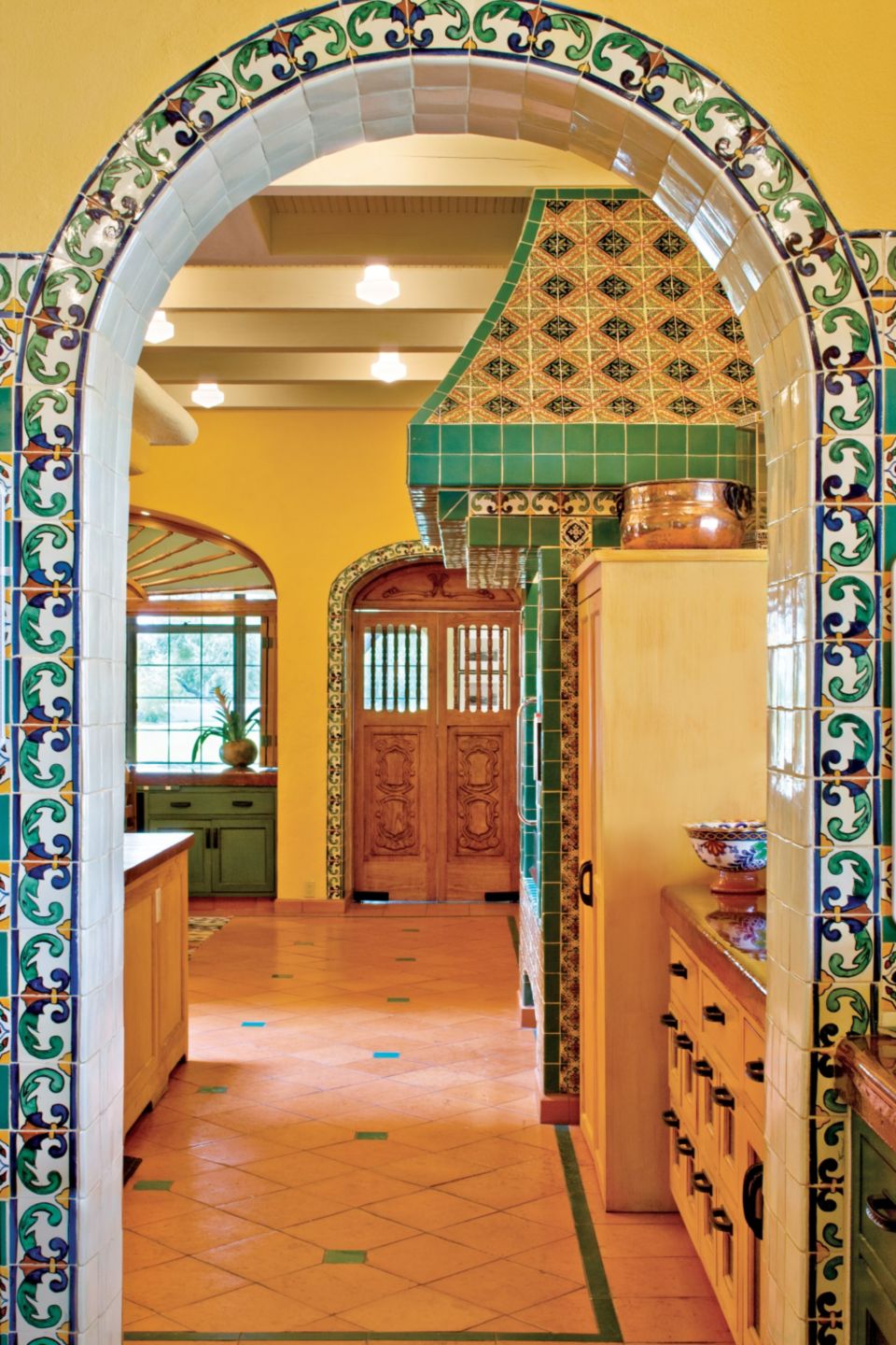 Multi Colored Kitchen Mediterranean Multi-Colored Kitchen - Luxe Interiors + Design
