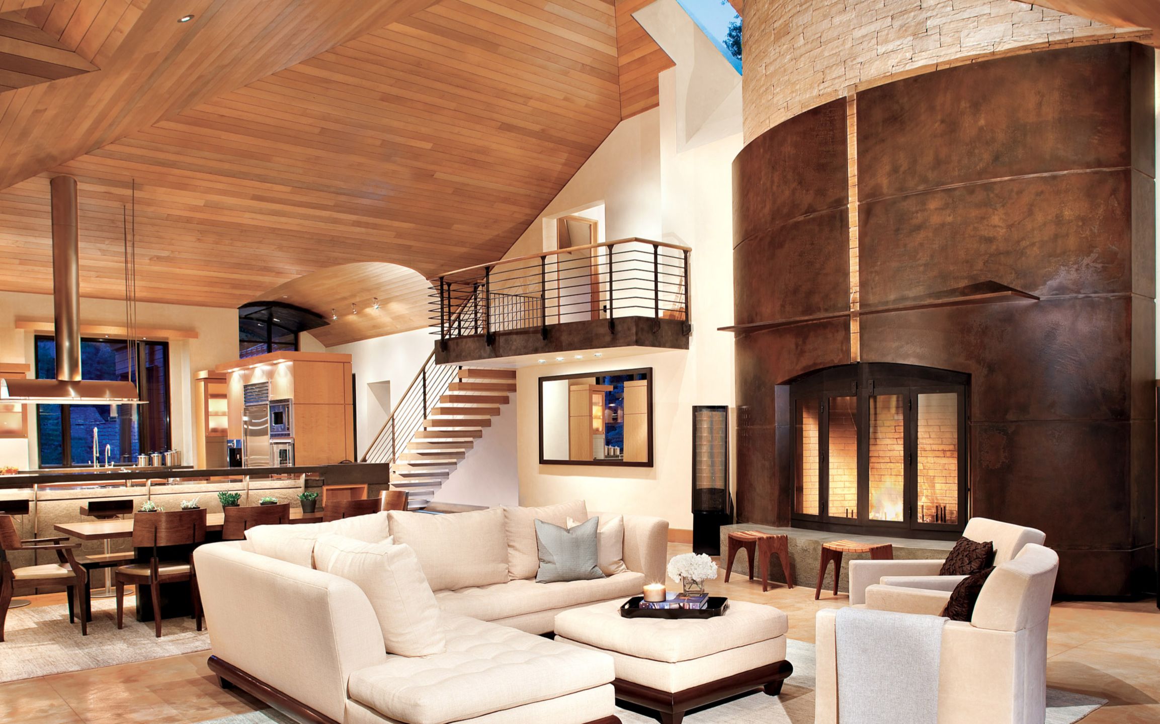 Contemporary Brown Living Room - Luxe Interiors + Design