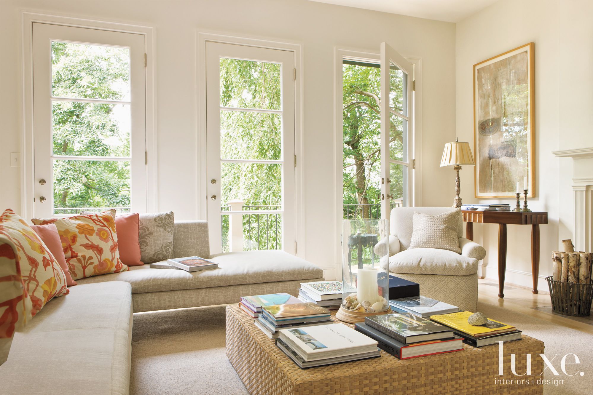 Traditional Neutral Family Room Luxe Interiors + Design