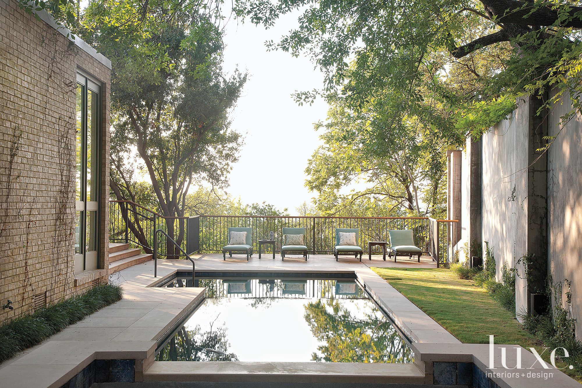 Modern Restored Ranch Pool - Luxe Interiors + Design