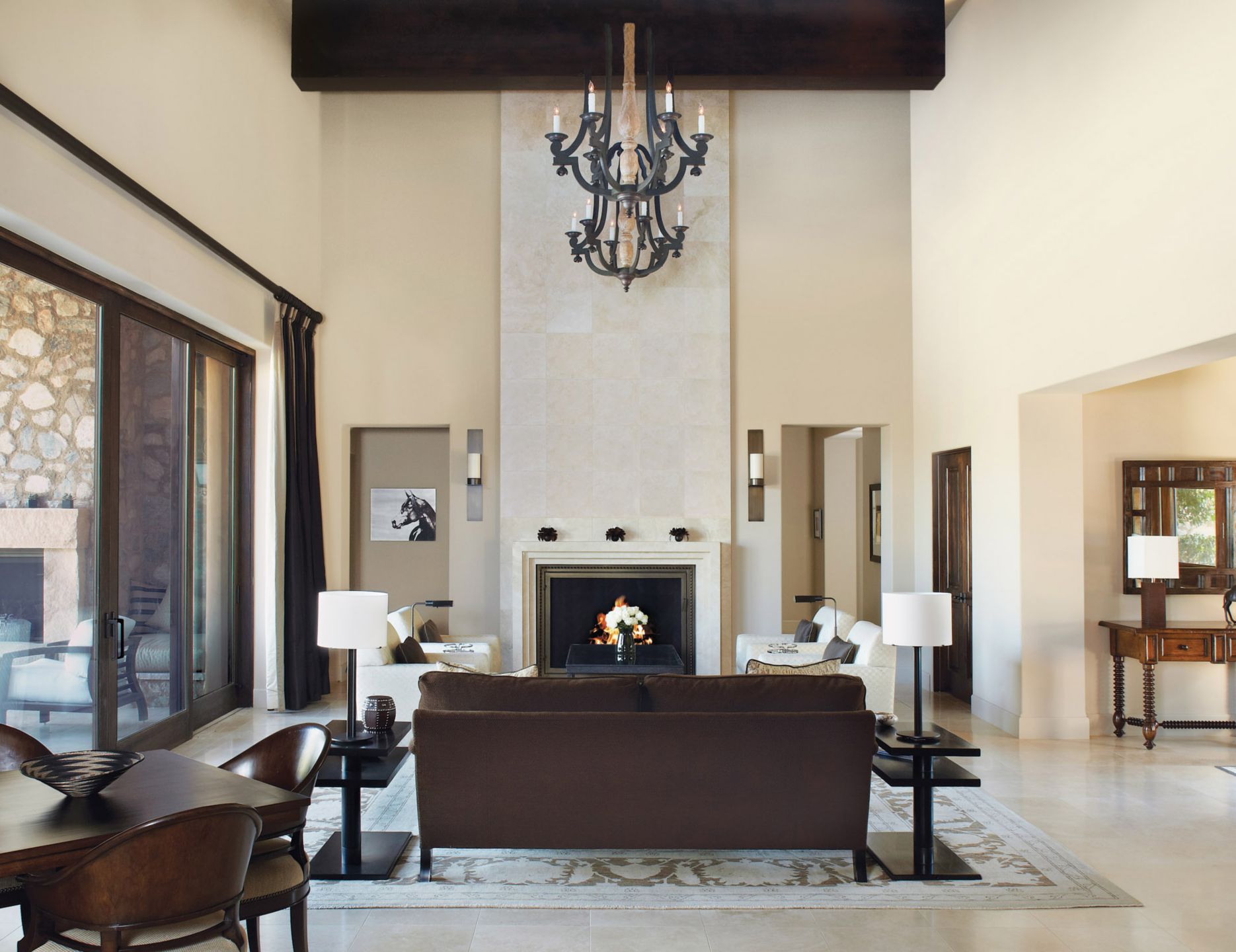 Contemporary Cream Living Room - Luxe Interiors + Design