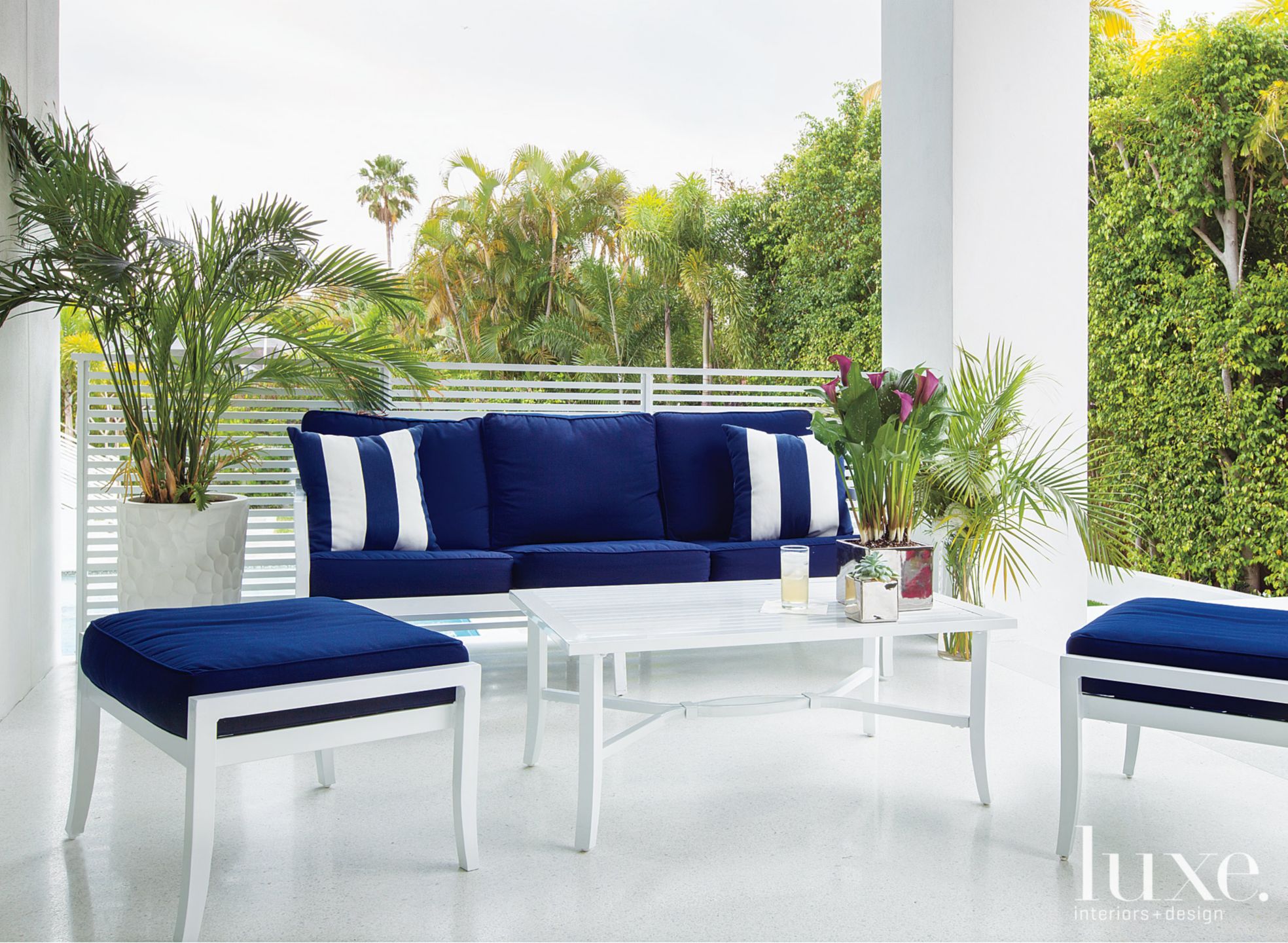 Contemporary Blue Outdoor Furniture Luxe Interiors + Design