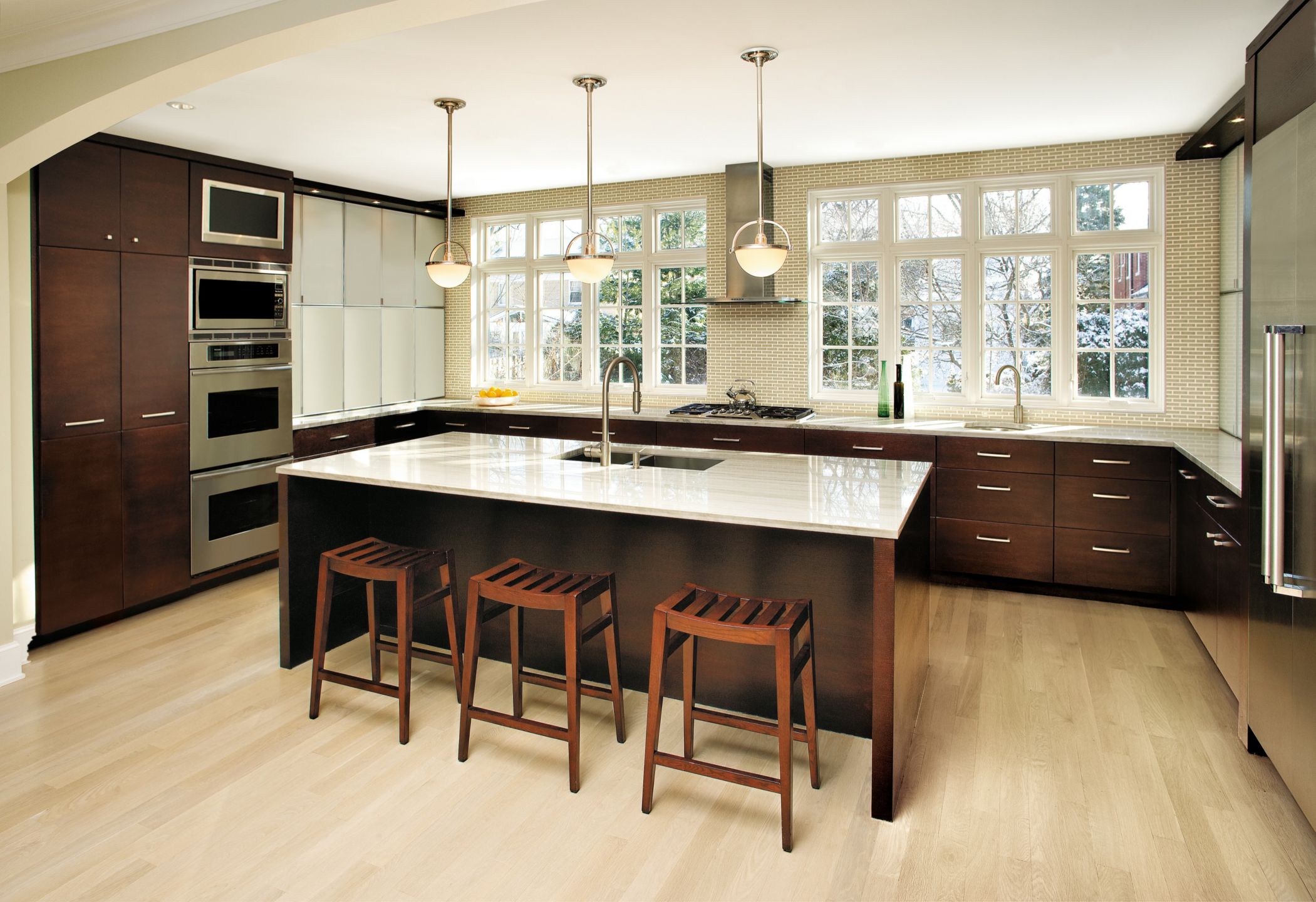 Contemporary Brown Kitchen Luxe Interiors + Design