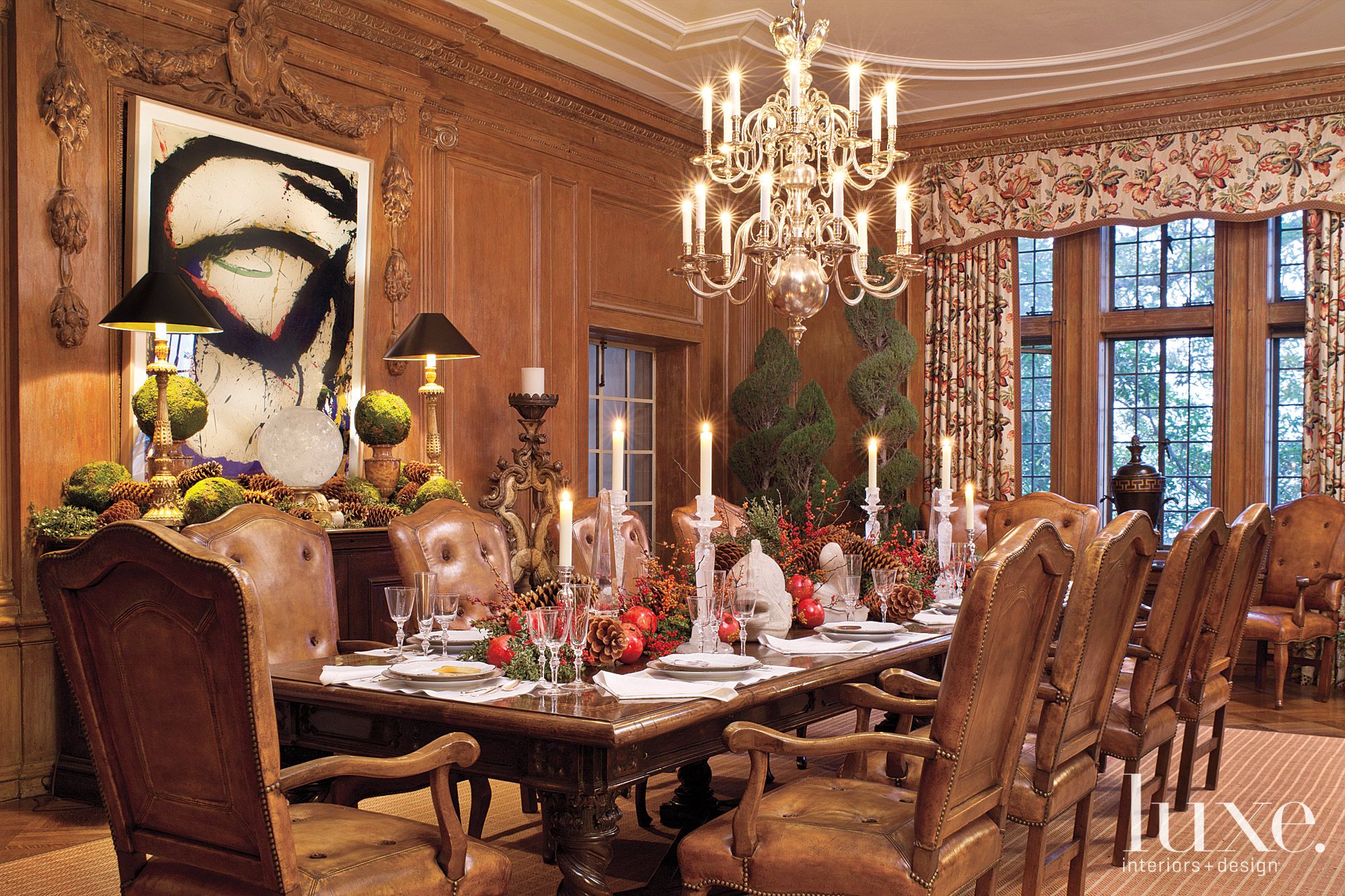 Elegantly Festive Dining Room - Luxe Interiors + Design
