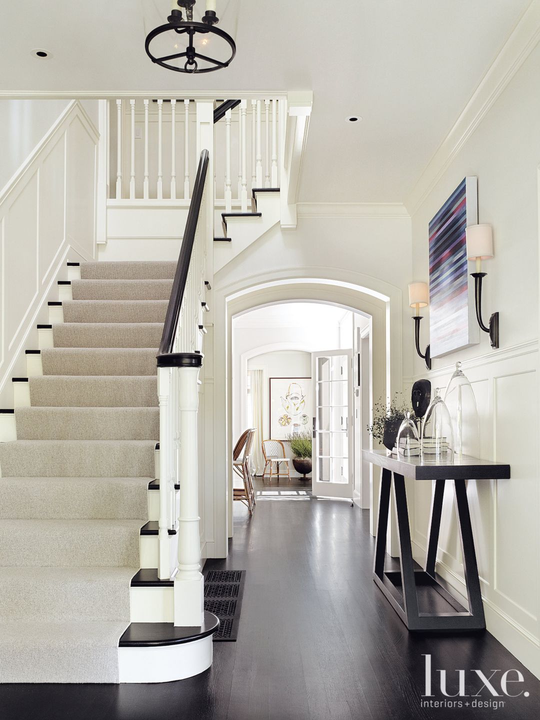 Traditional Black and White Entry - Luxe Interiors + Design