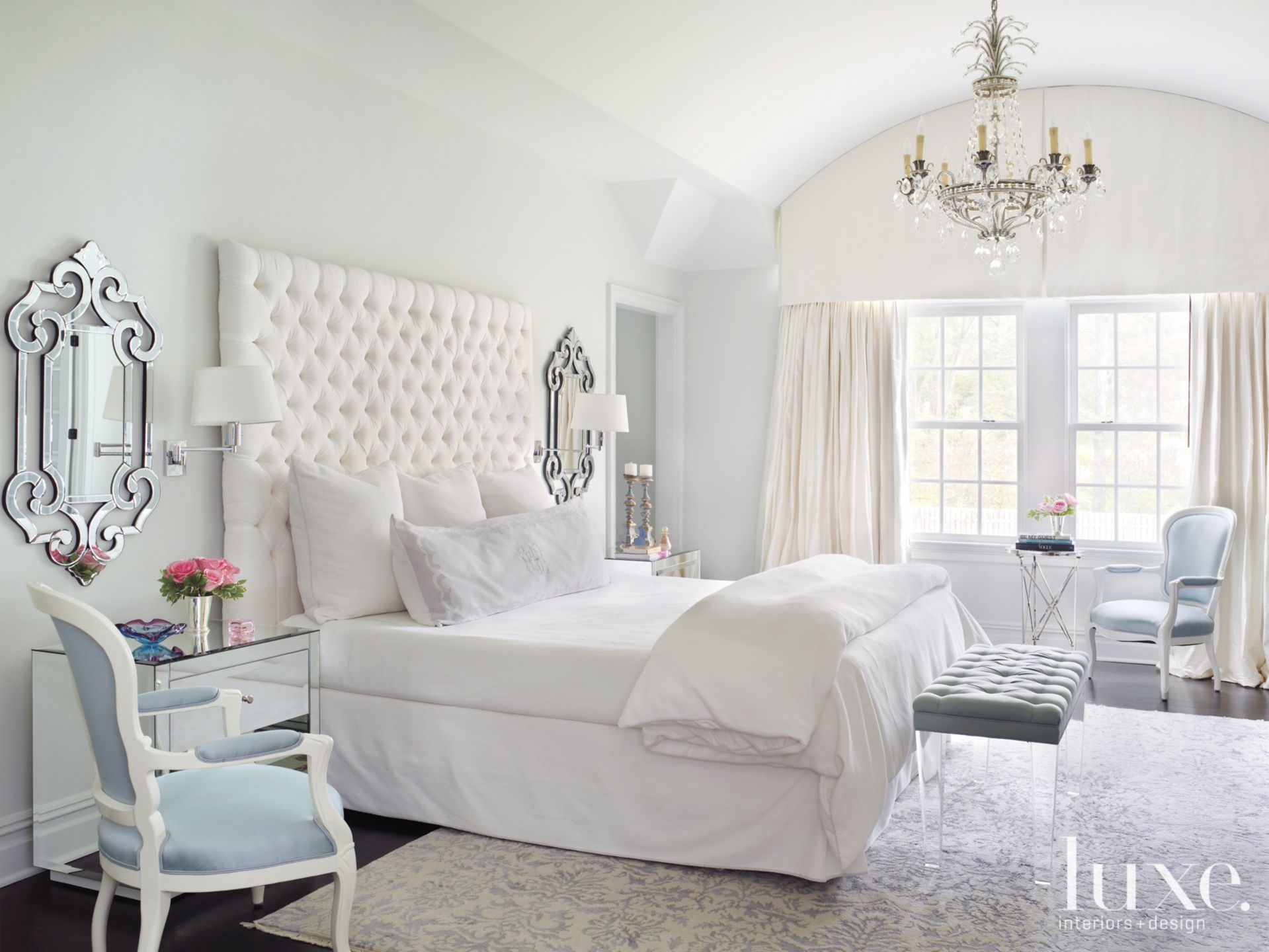 Transitional White Master Bedroom