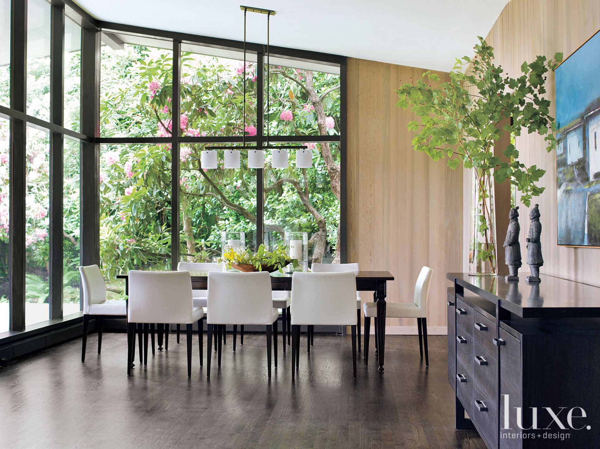 Modern Neutral Dining Room Luxe Interiors + Design