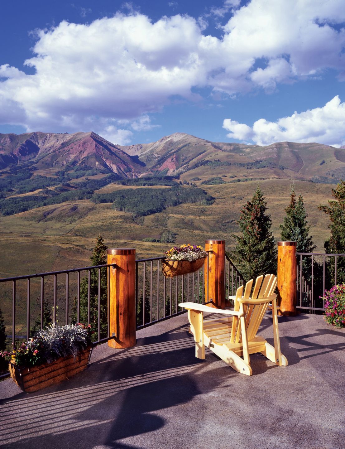 Neutral Mountain Balcony Luxe Interiors + Design