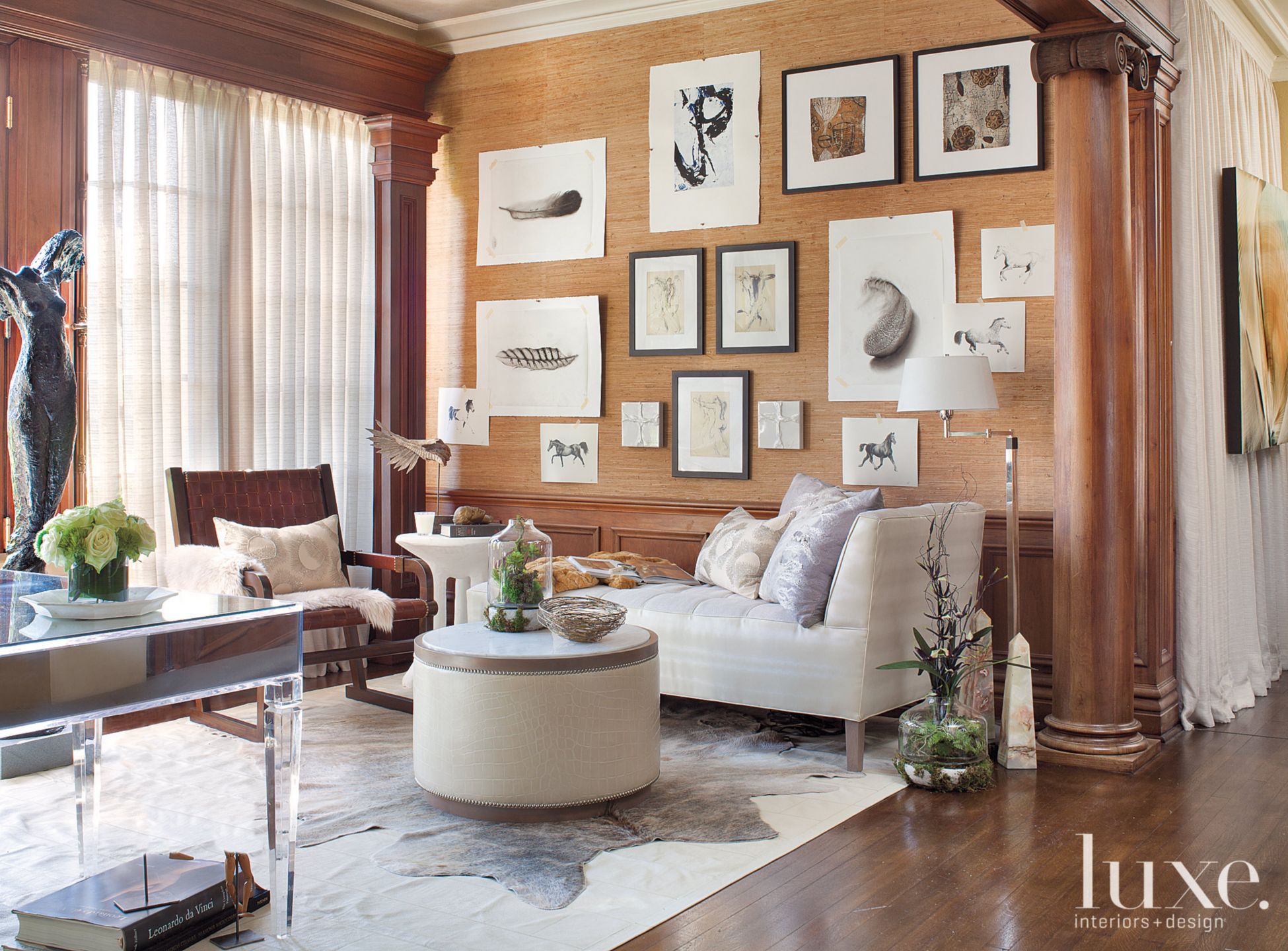 Brown Contemporary Living Room Luxe Interiors + Design