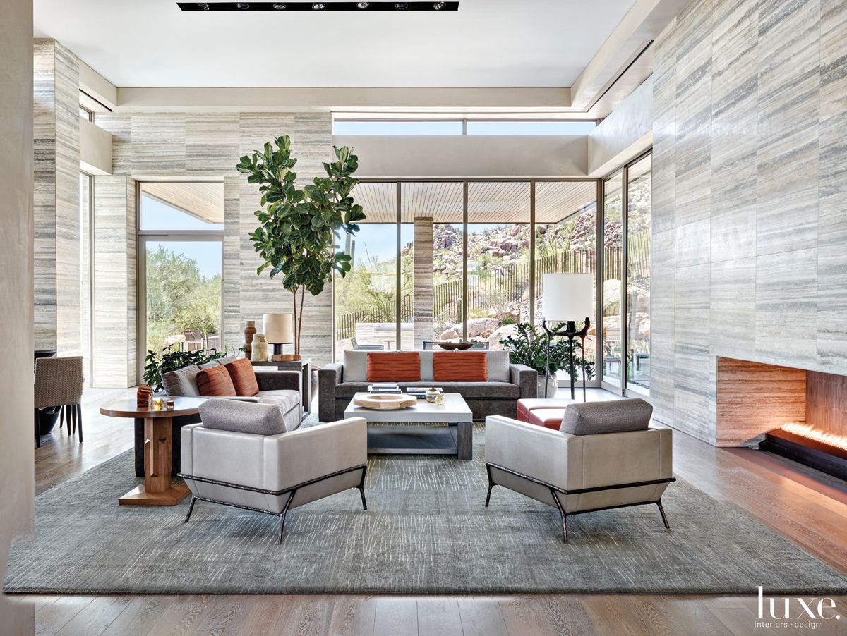 Travertine Wall Tile Living Room