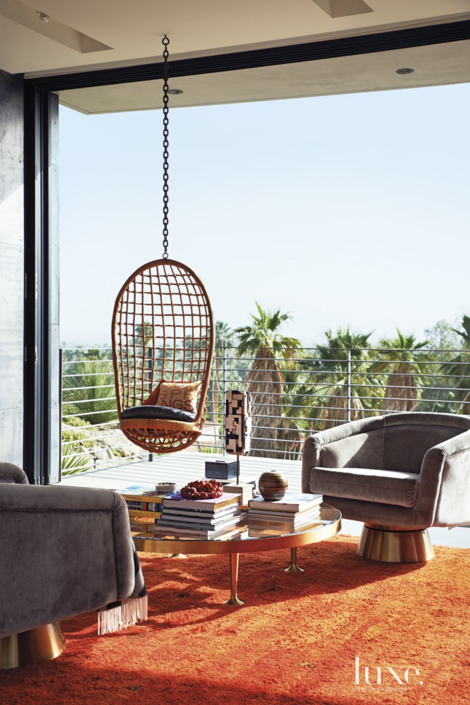 Modern Indoor-Outdoor Seating Area - Luxe Interiors + Design