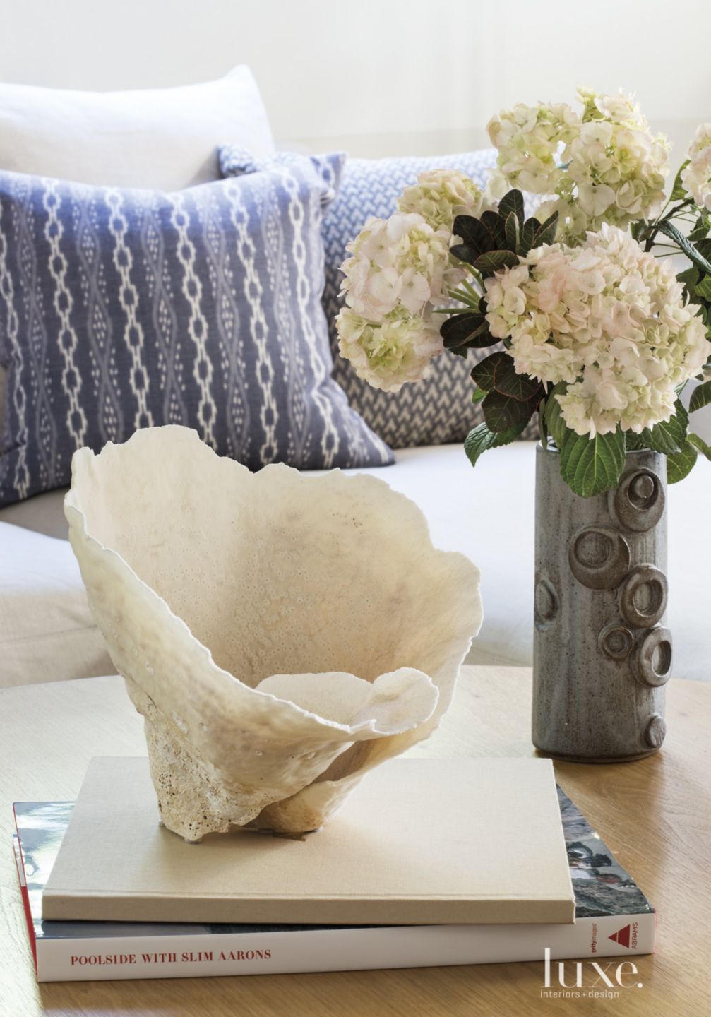 Transitional Family Room Detail with Shell - Luxe Interiors + Design