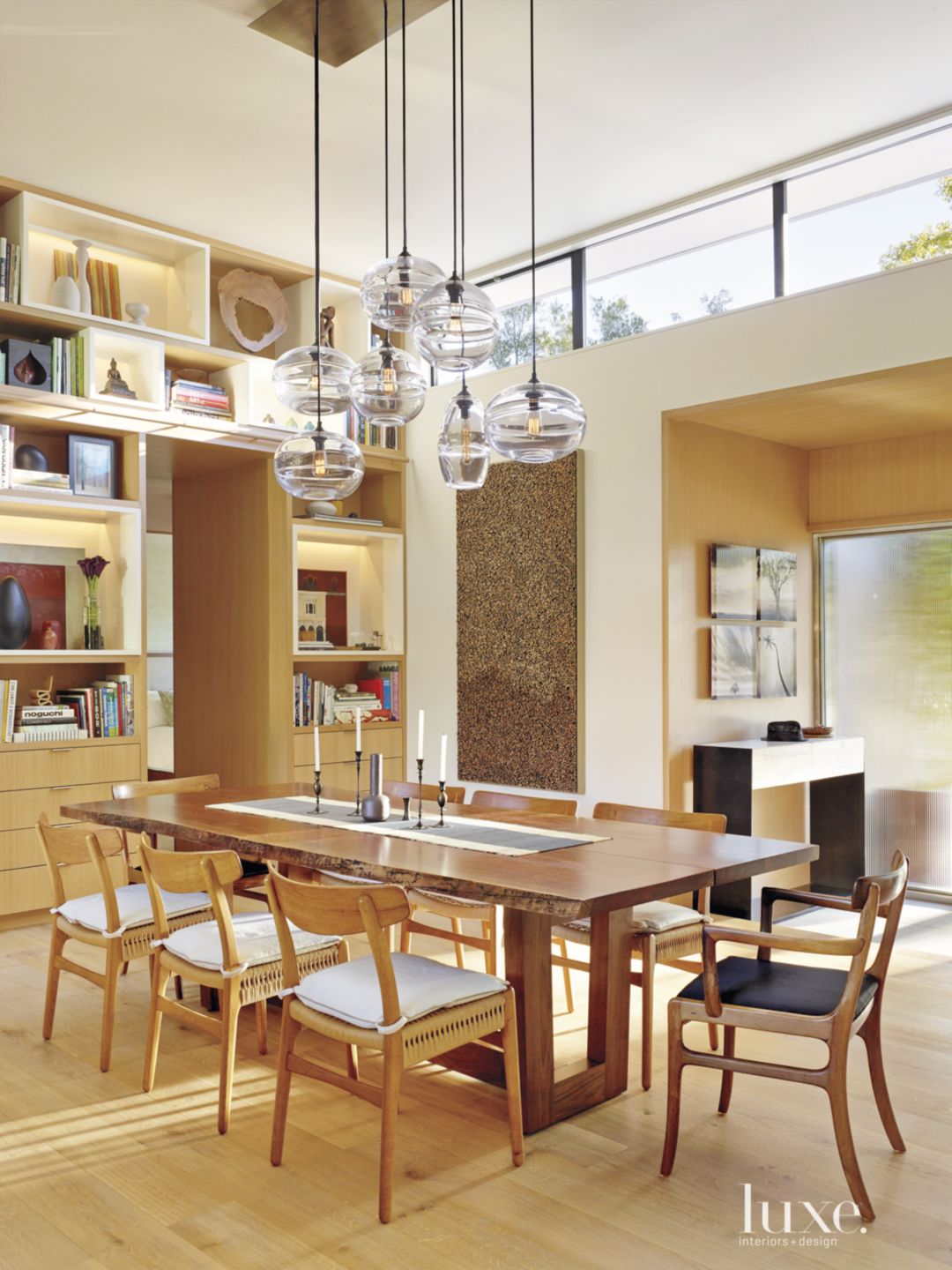 Contemporary Cream Dining Room Luxe Interiors + Design